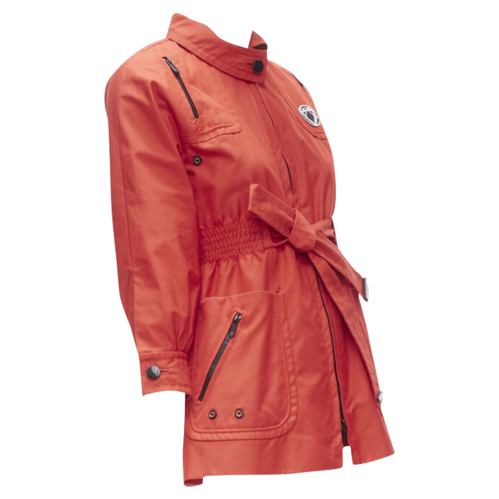 Women's Gucci cotton elasticised waist belted anorak parka jacket