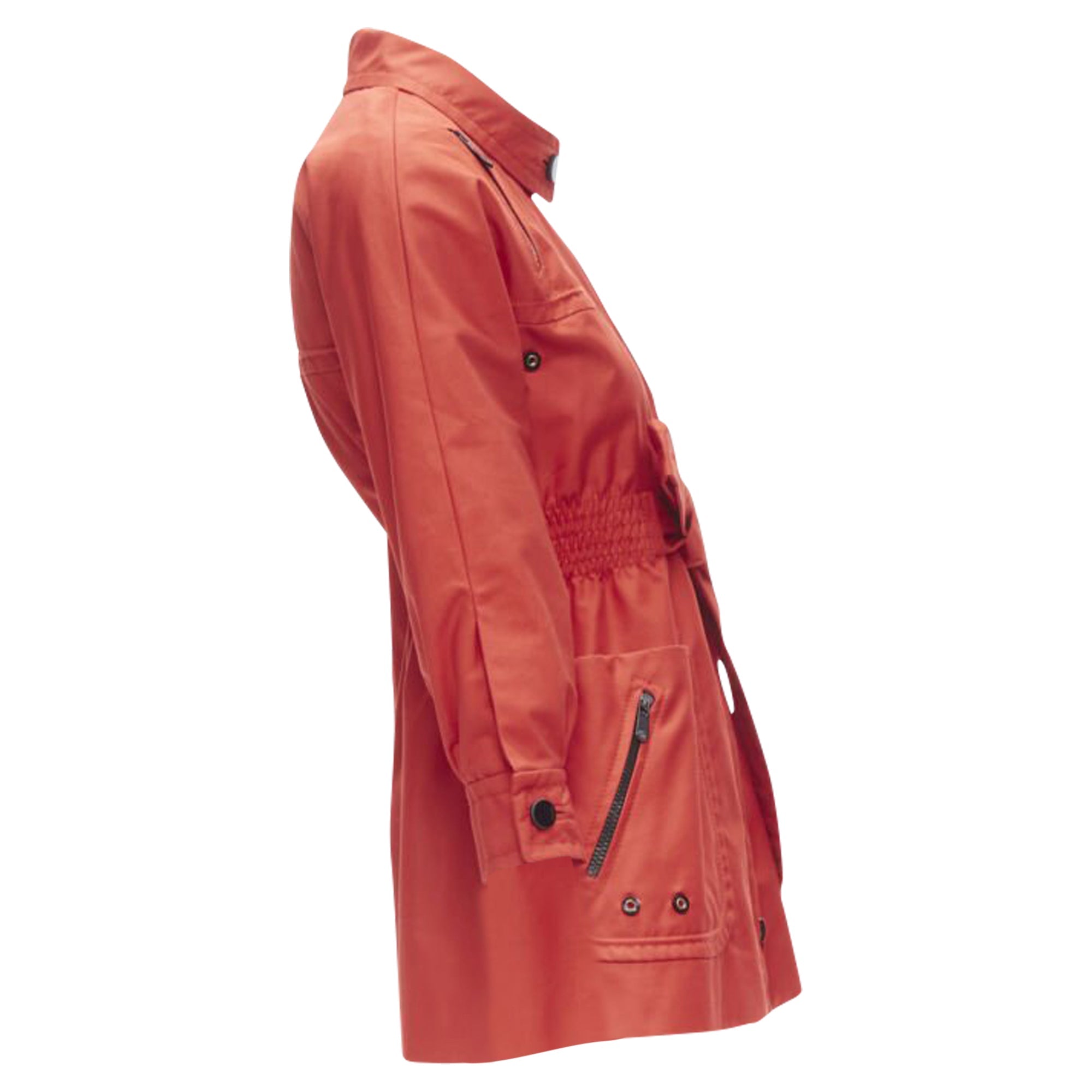 Women's Gucci cotton elasticised waist belted anorak parka jacket