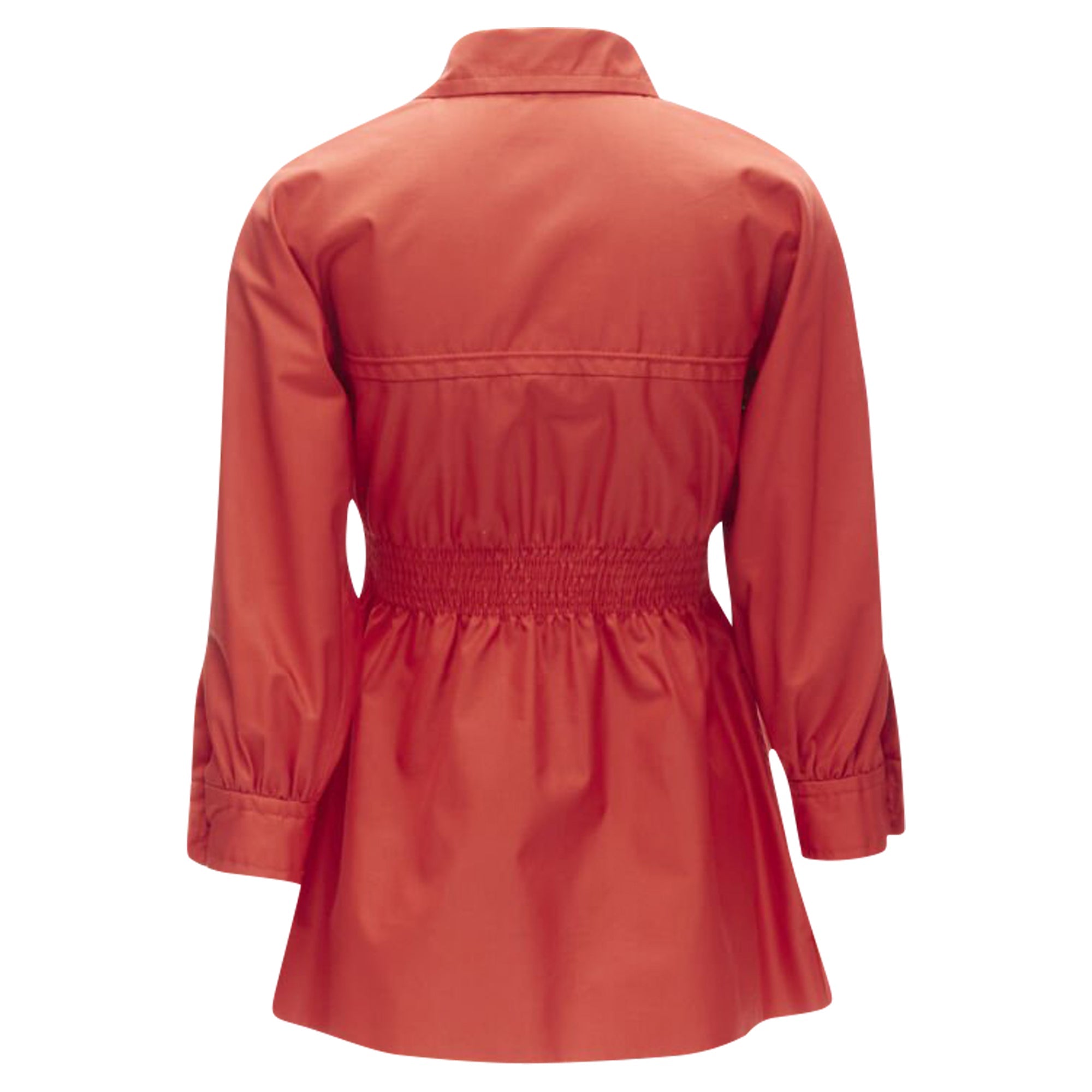 Women's Gucci cotton elasticised waist belted anorak parka jacket