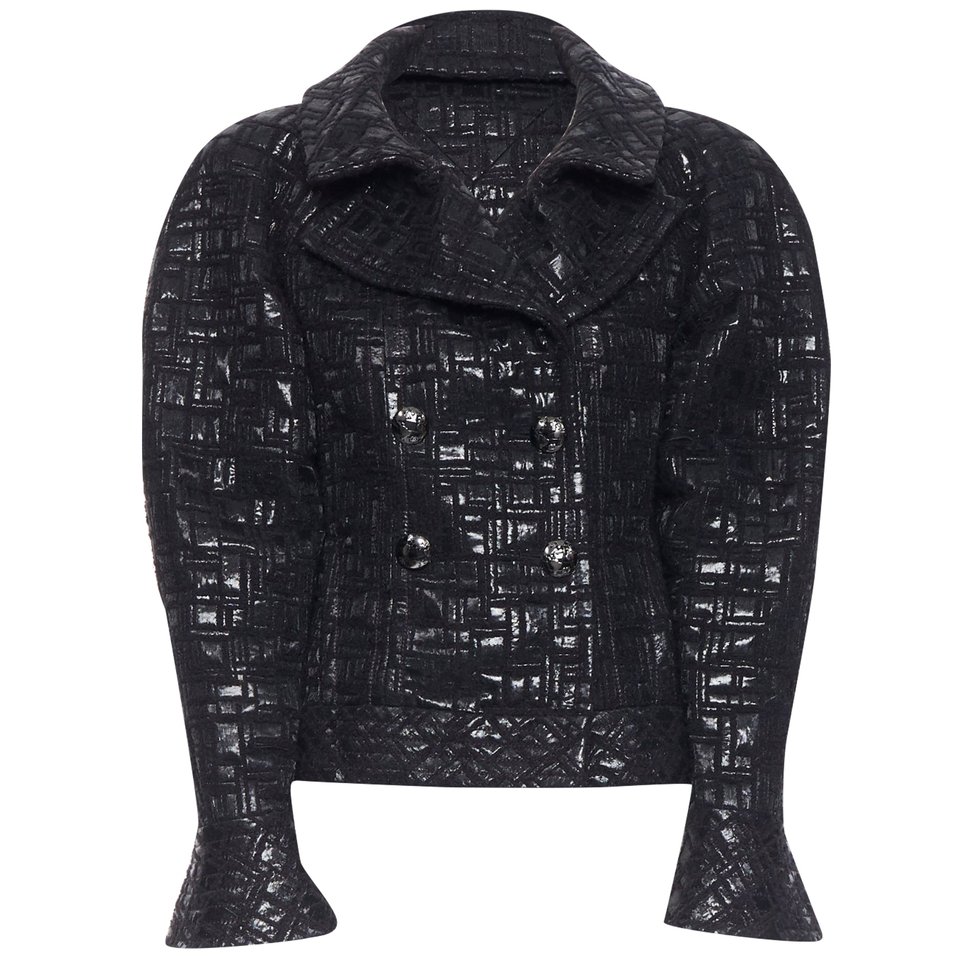 Women's Chanel cyber tweed bomber sleeve double breasted jacket