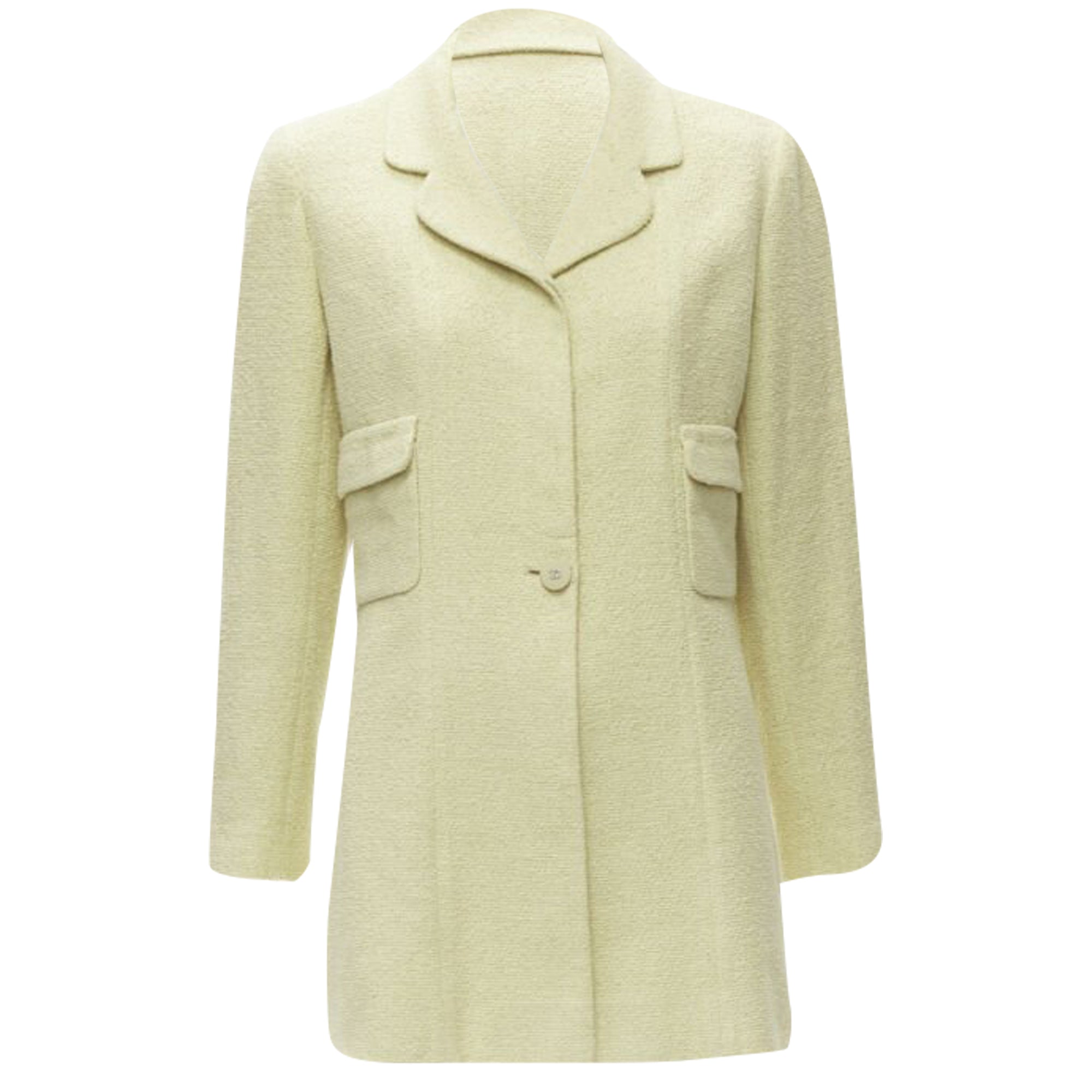 Women's Chanel pastel tweed CC button long jacket
