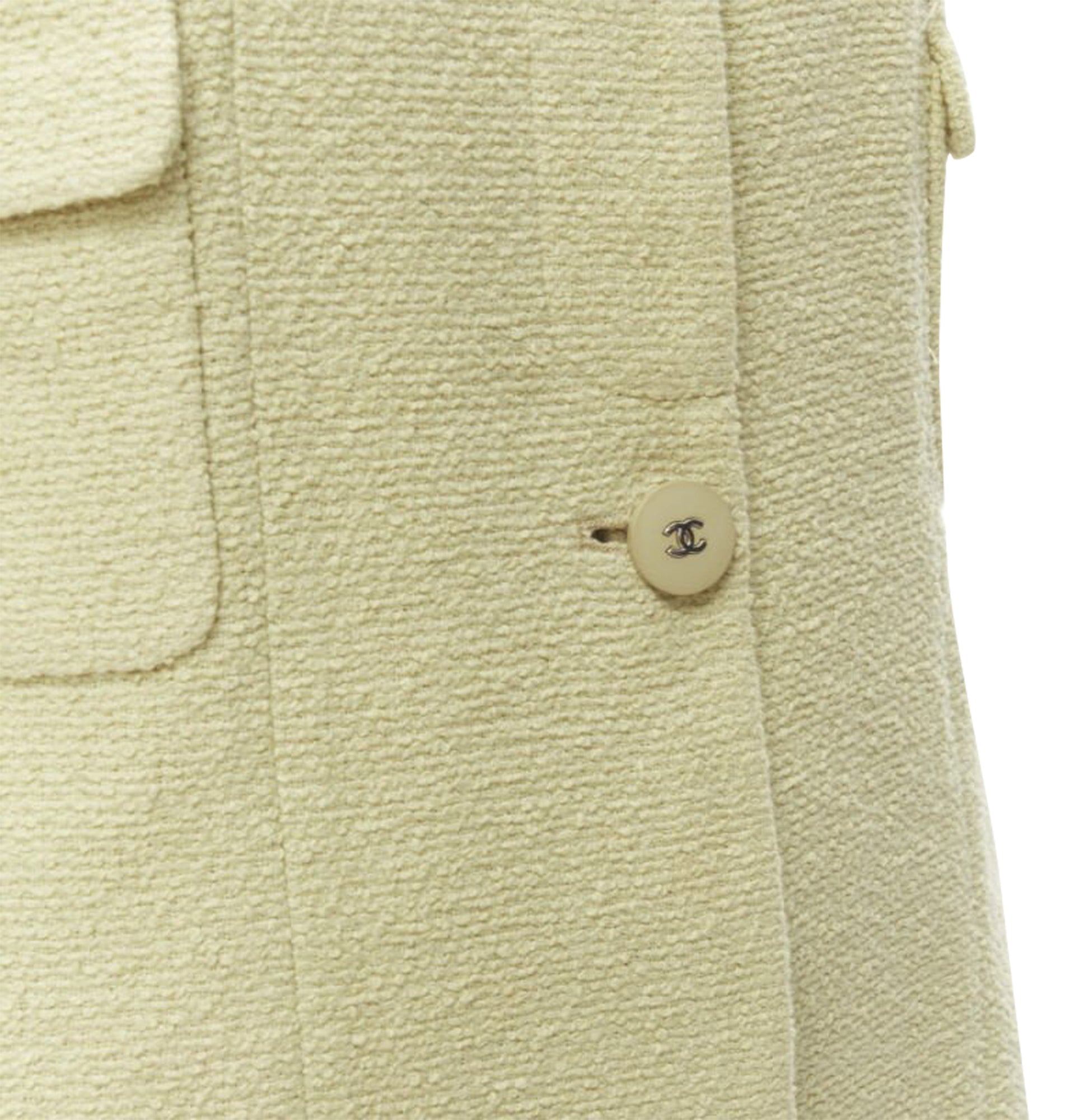 Women's Chanel pastel tweed CC button long jacket