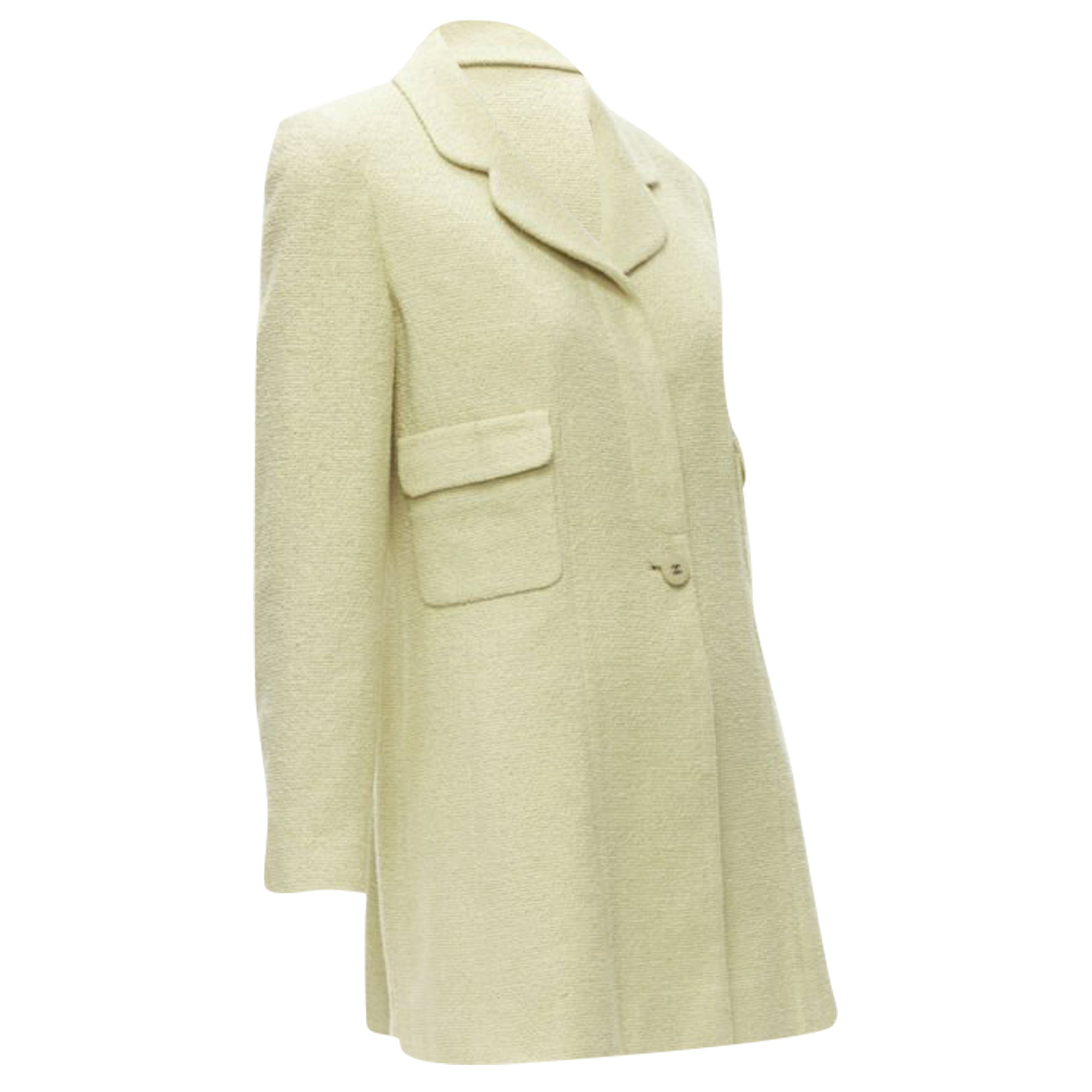 Women's Chanel pastel tweed CC button long jacket