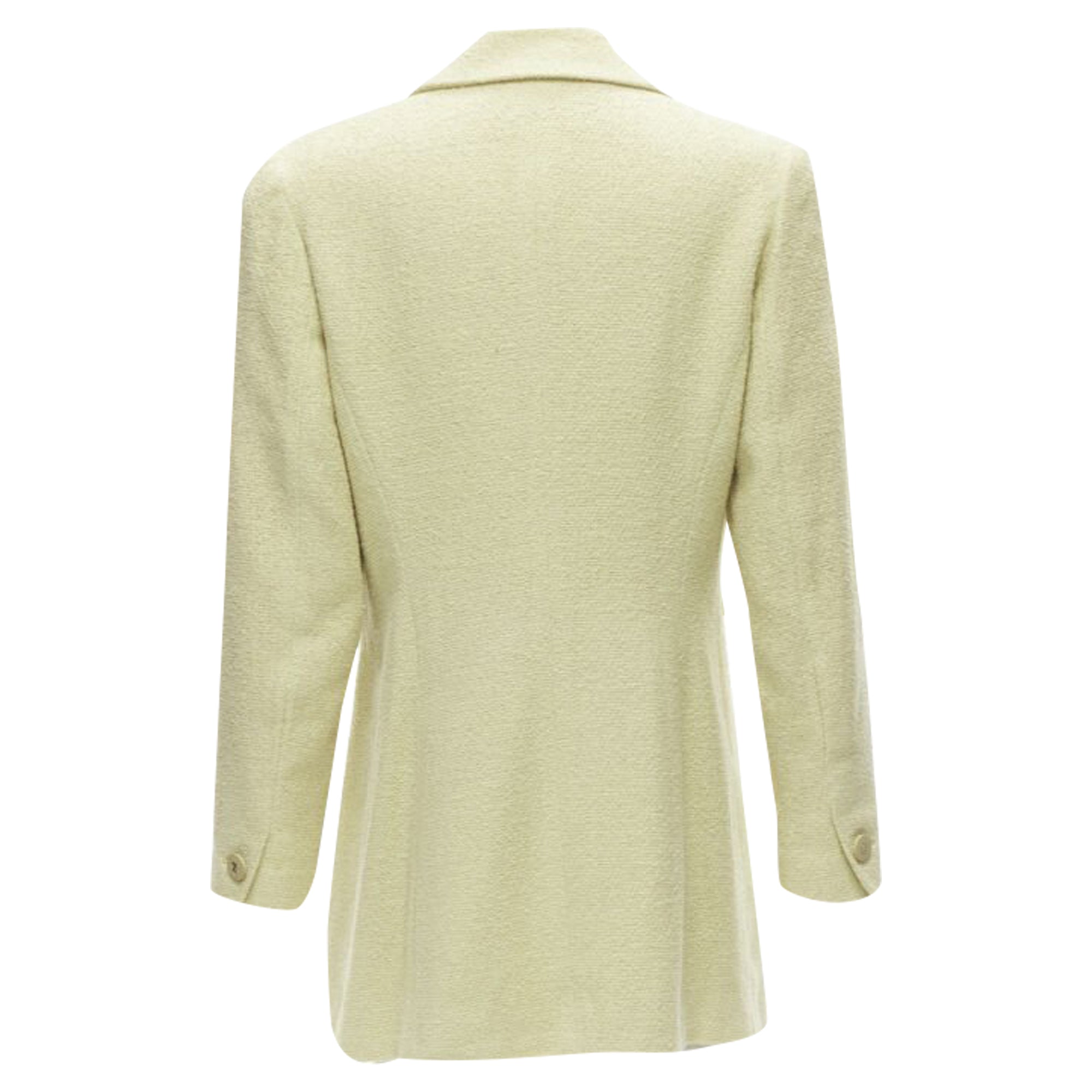 Women's Chanel pastel tweed CC button long jacket