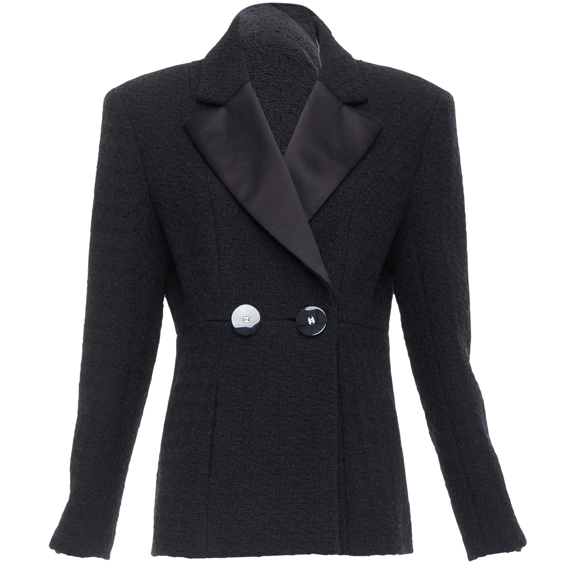 Women's Chanel Cosmopolite tweed double breasted tuxedo jacket
