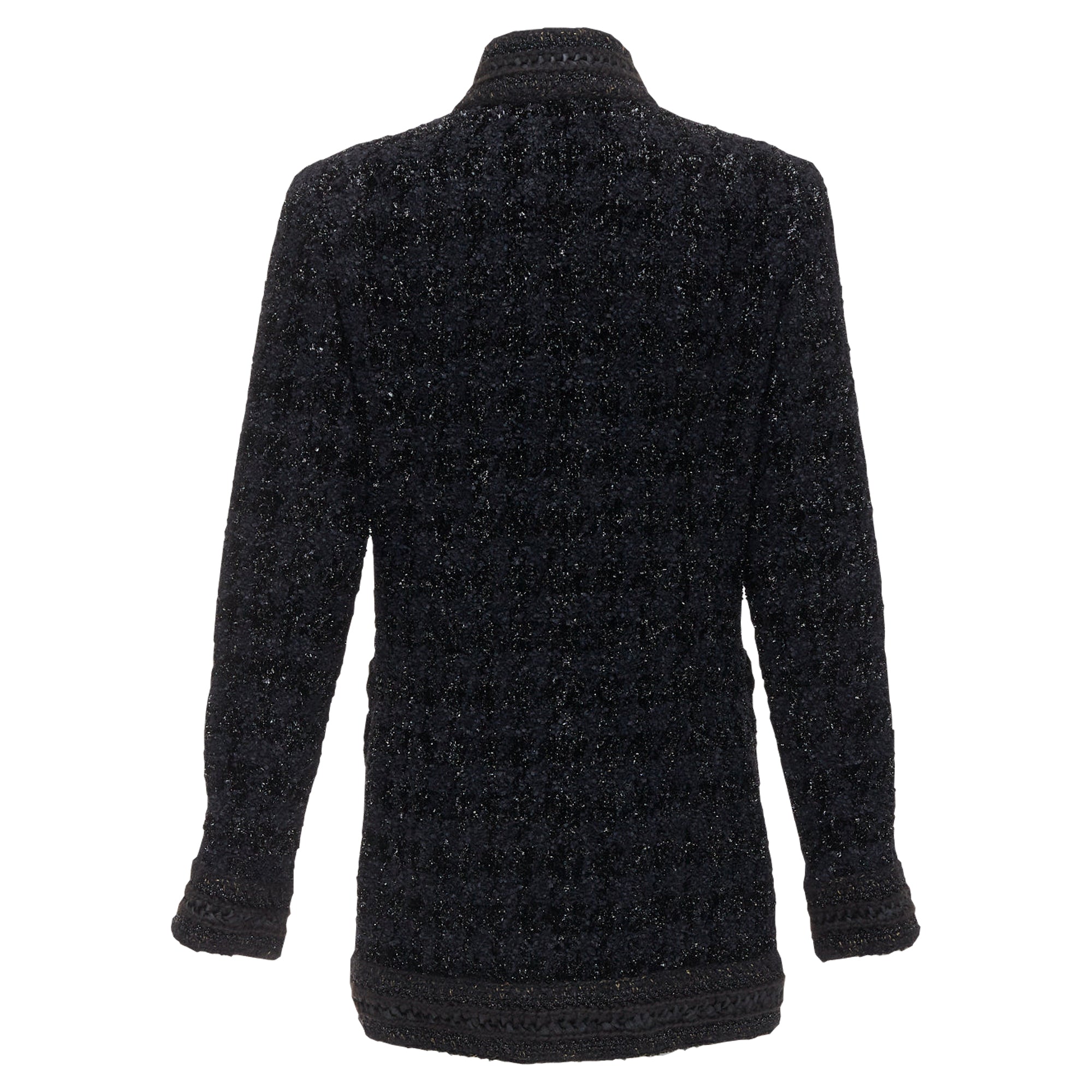 Women's Chanel Paris Shanghai metallic checked qipao coat
