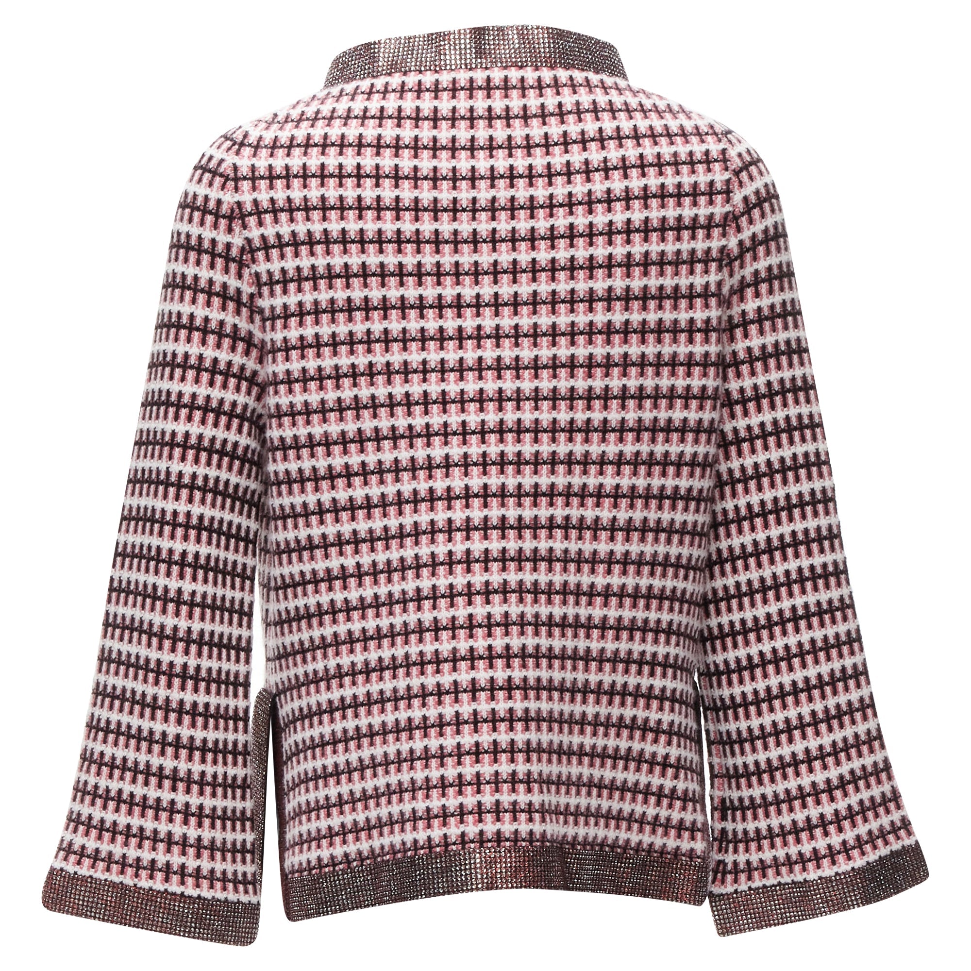 Women's Chanel cashmere tweed crystal trim swing cardigan jacket