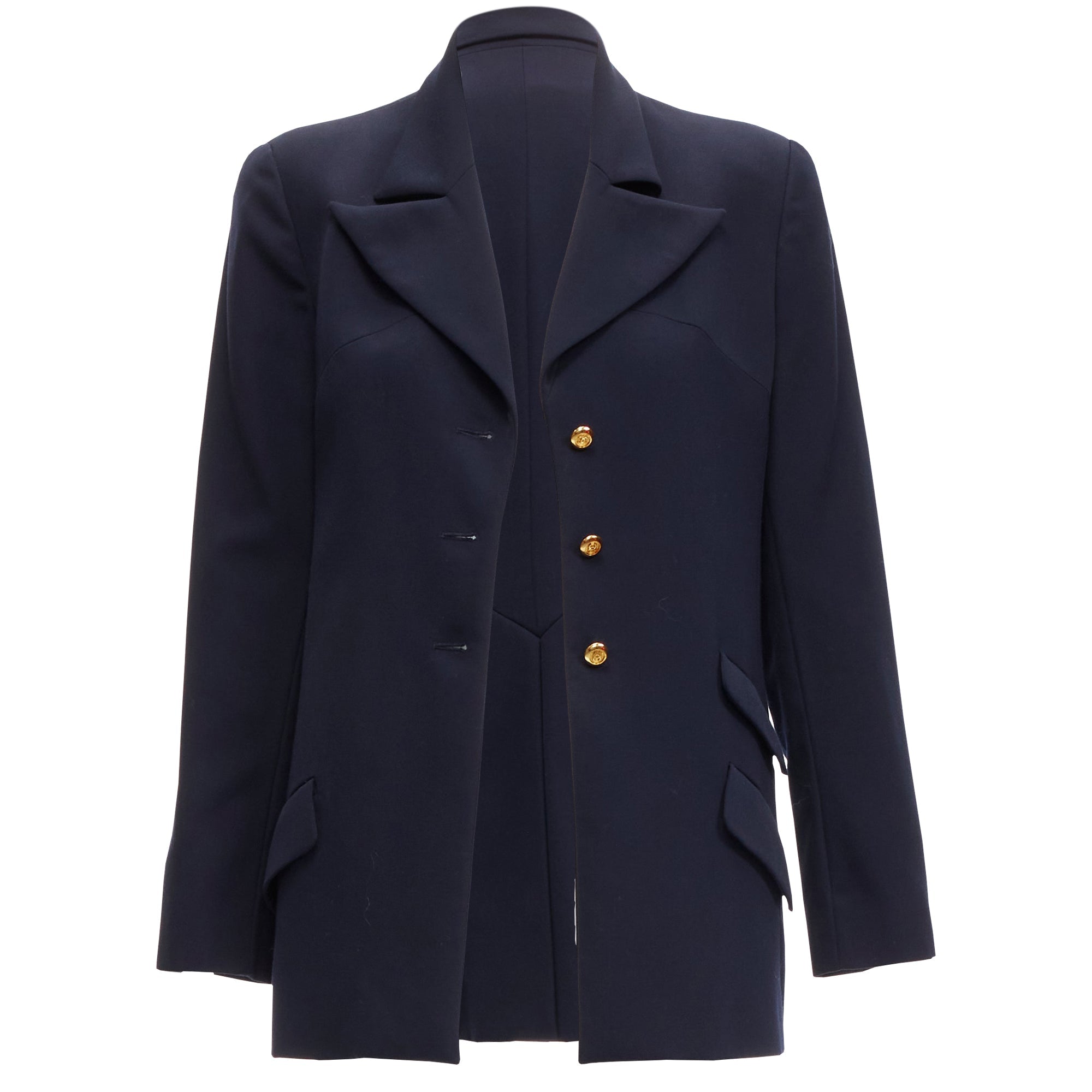 Women's Chanel CC buttons p pockets military blazer jacket