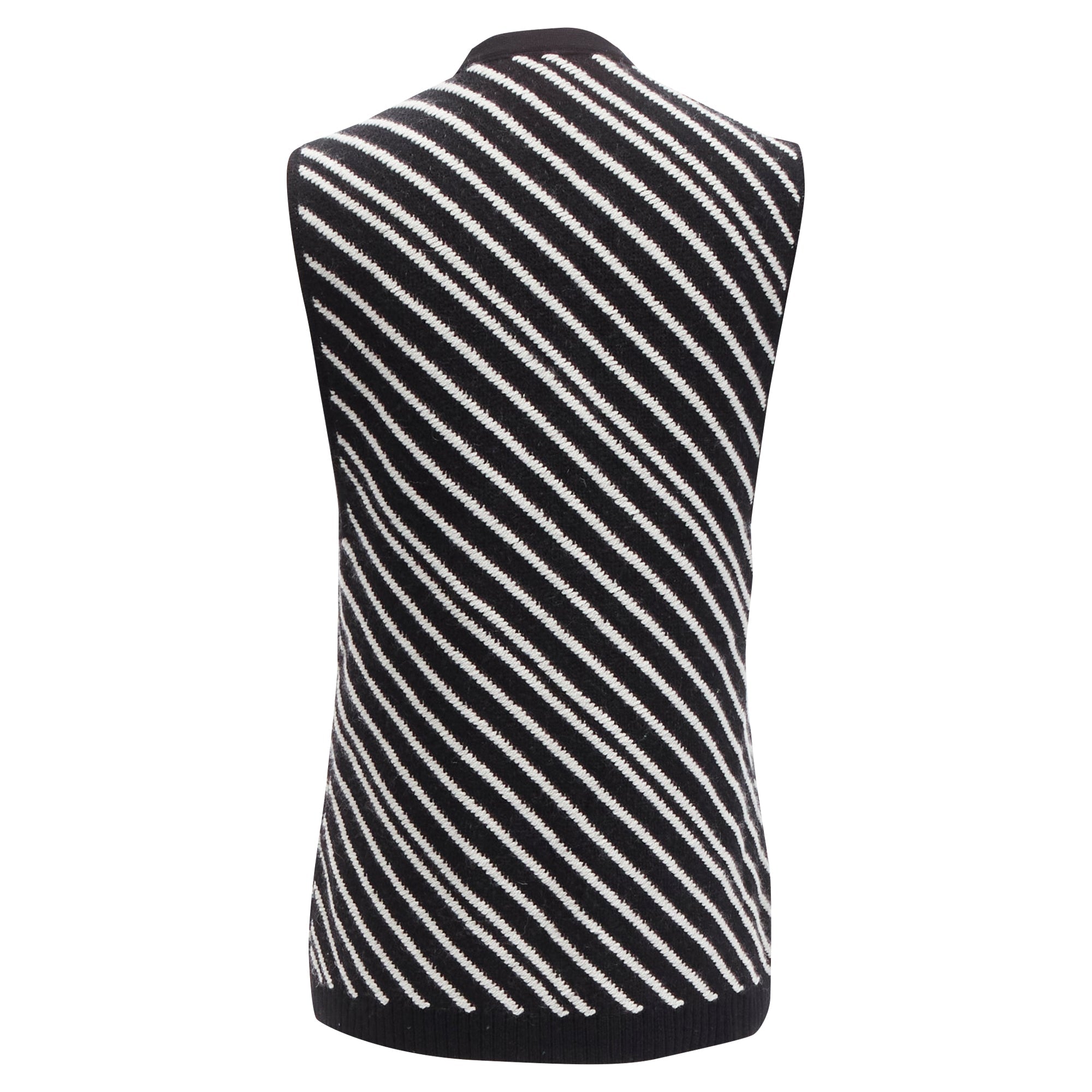 Women's Chanel cashmere graphic stripes pocket vest jacket