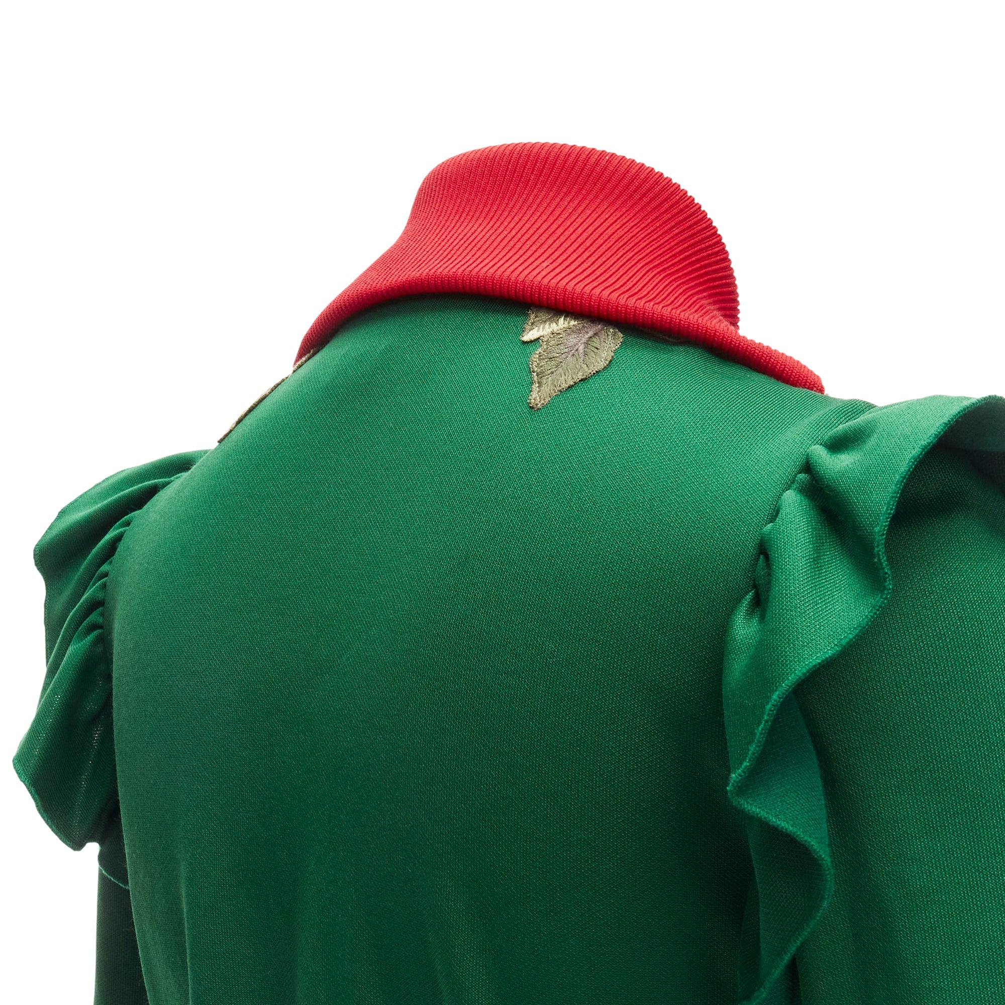 Women's Gucci Alessandro Michele floral applique ruffled track jacket