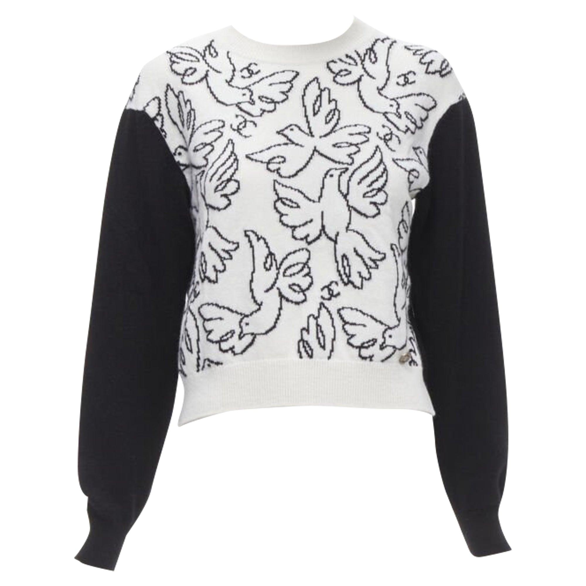 Women's Chanel cashmere Dove bird CC pullover sweater