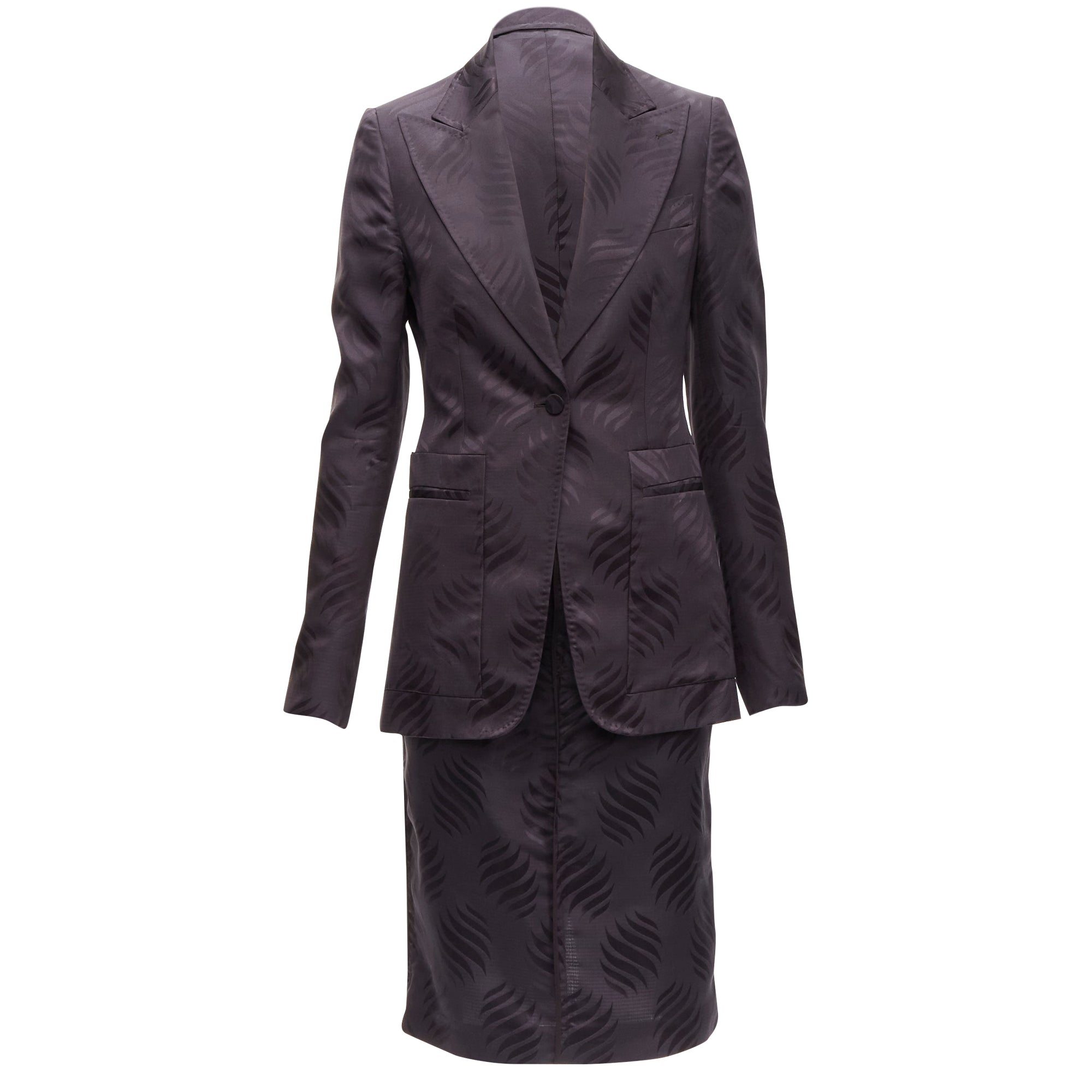 Women's Gucci Tom Ford oriental leaf jacquard blazer skirt su