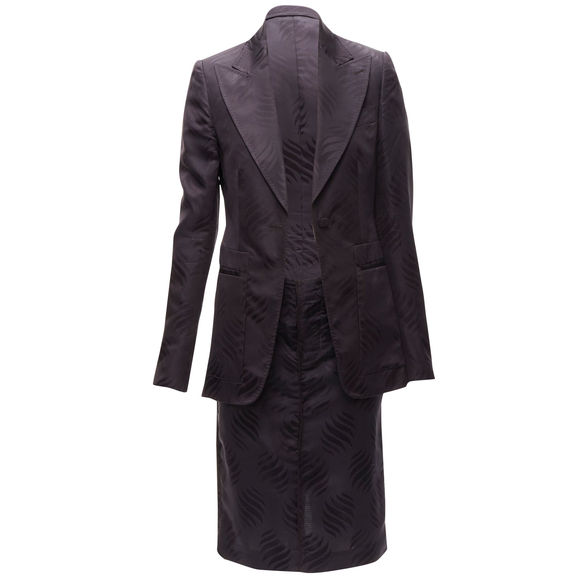 Women's Gucci Tom Ford oriental leaf jacquard blazer skirt su