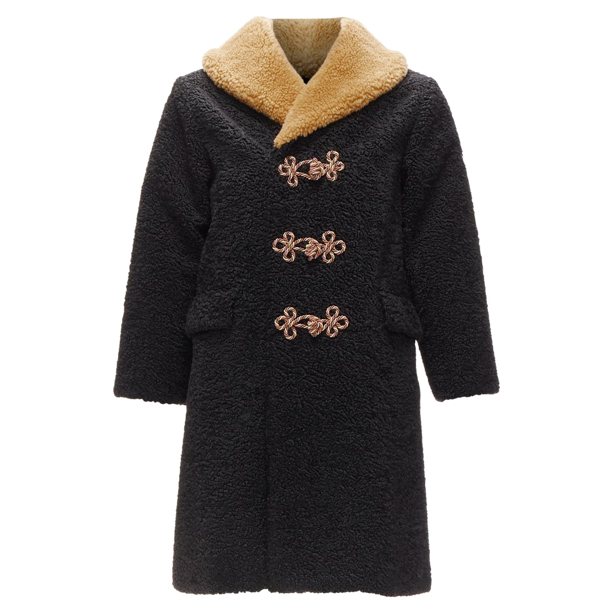 Women's Gucci Kids Anchor Knots Faux Shearling Teddy Coat