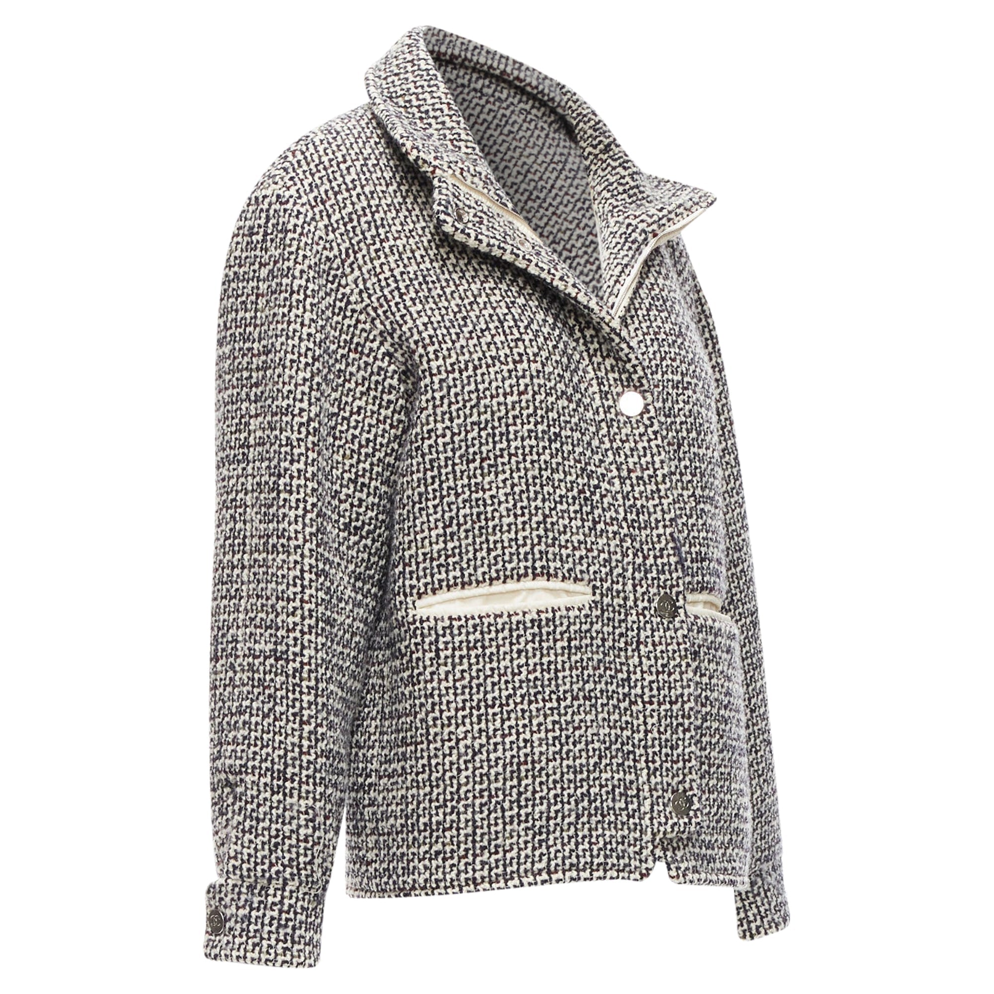 Women's Chanel Reversible Wool Tweed CC Logo Padded Puffer Jacket