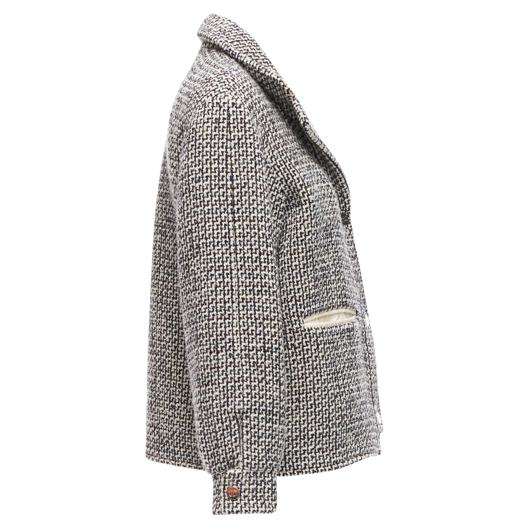 Women's Chanel Reversible Wool Tweed CC Logo Padded Puffer Jacket