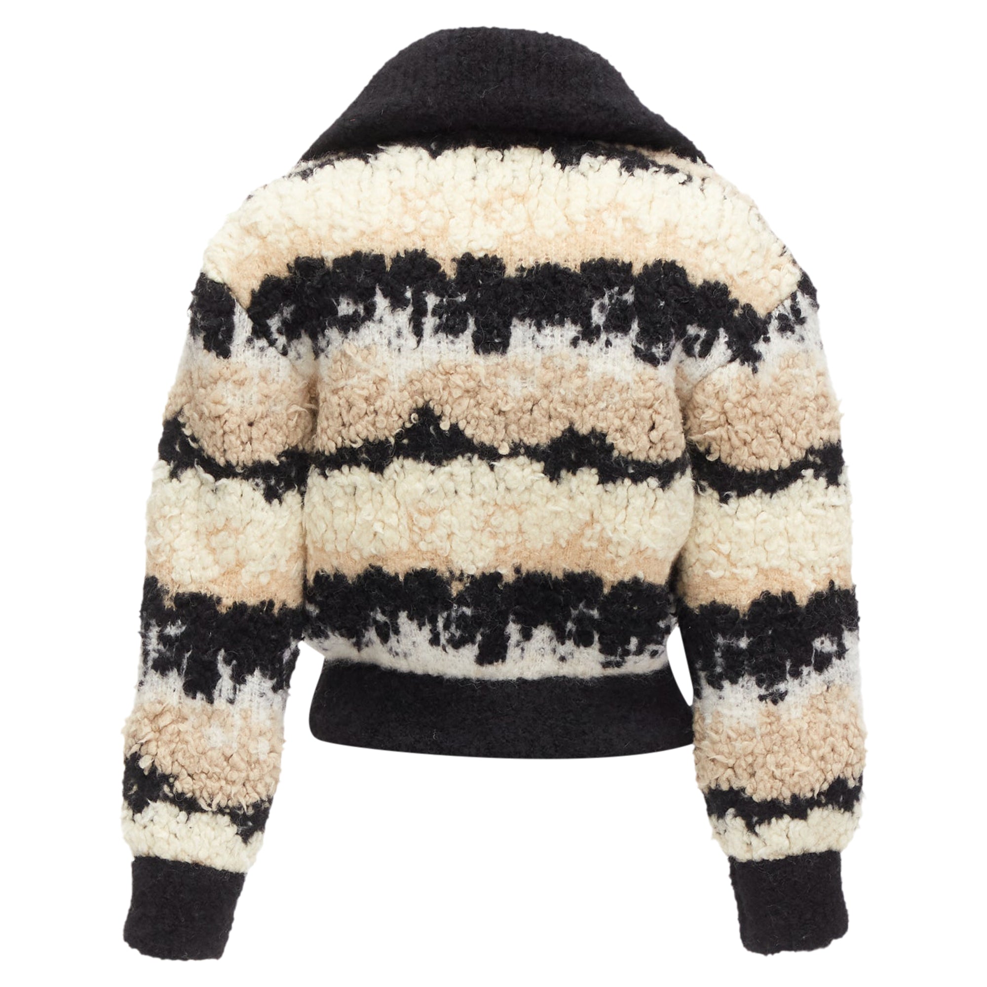 Women's Chanel Coco Neige CC Pearl Zip Wool Cashmere Cropped Bomber