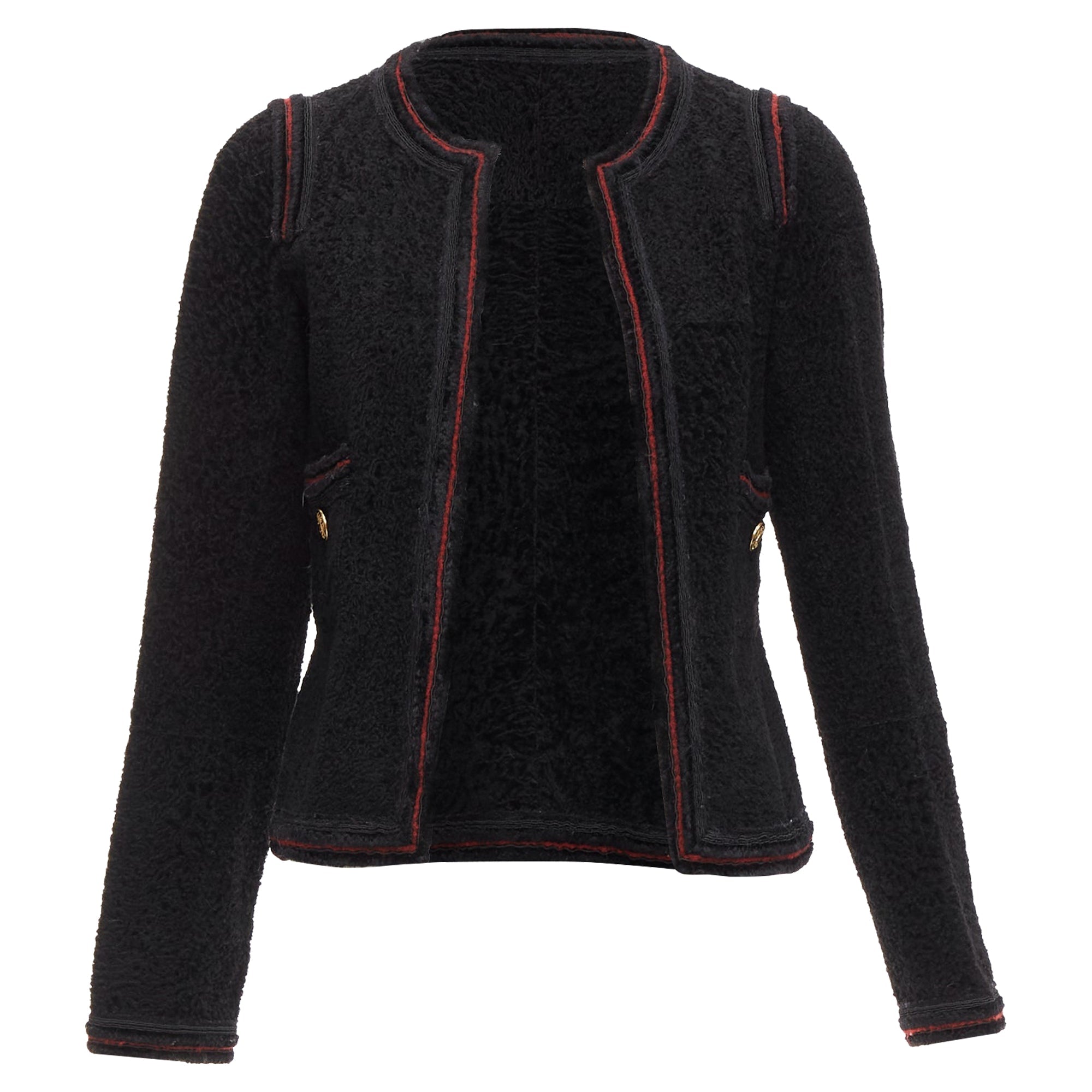 Women's Chanel Paris Moscow Tweed Leather Lined CC Logo Jacket