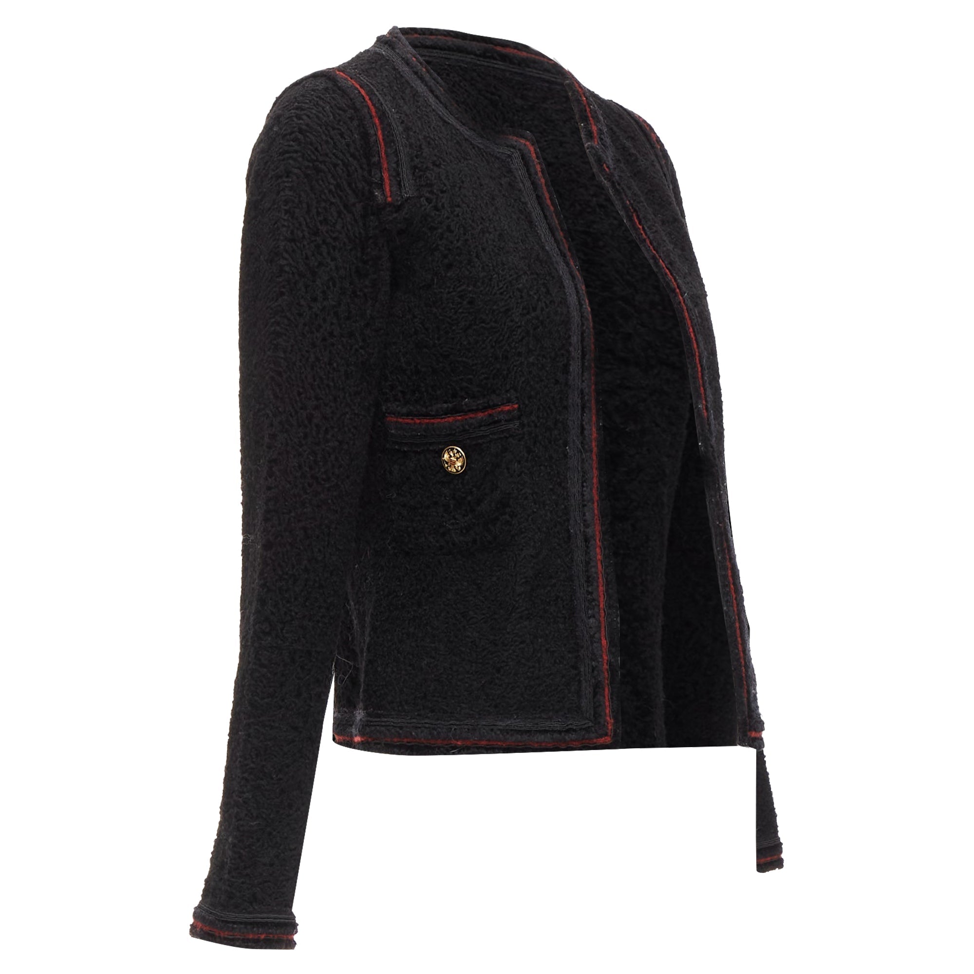 Women's Chanel Paris Moscow Tweed Leather Lined CC Logo Jacket