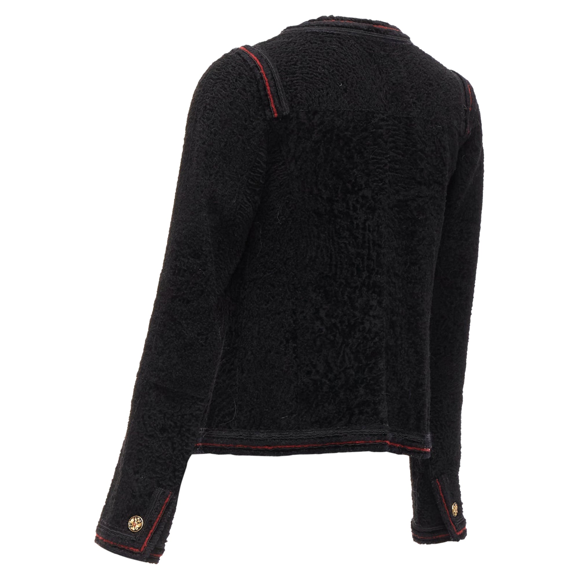 Women's Chanel Paris Moscow Tweed Leather Lined CC Logo Jacket
