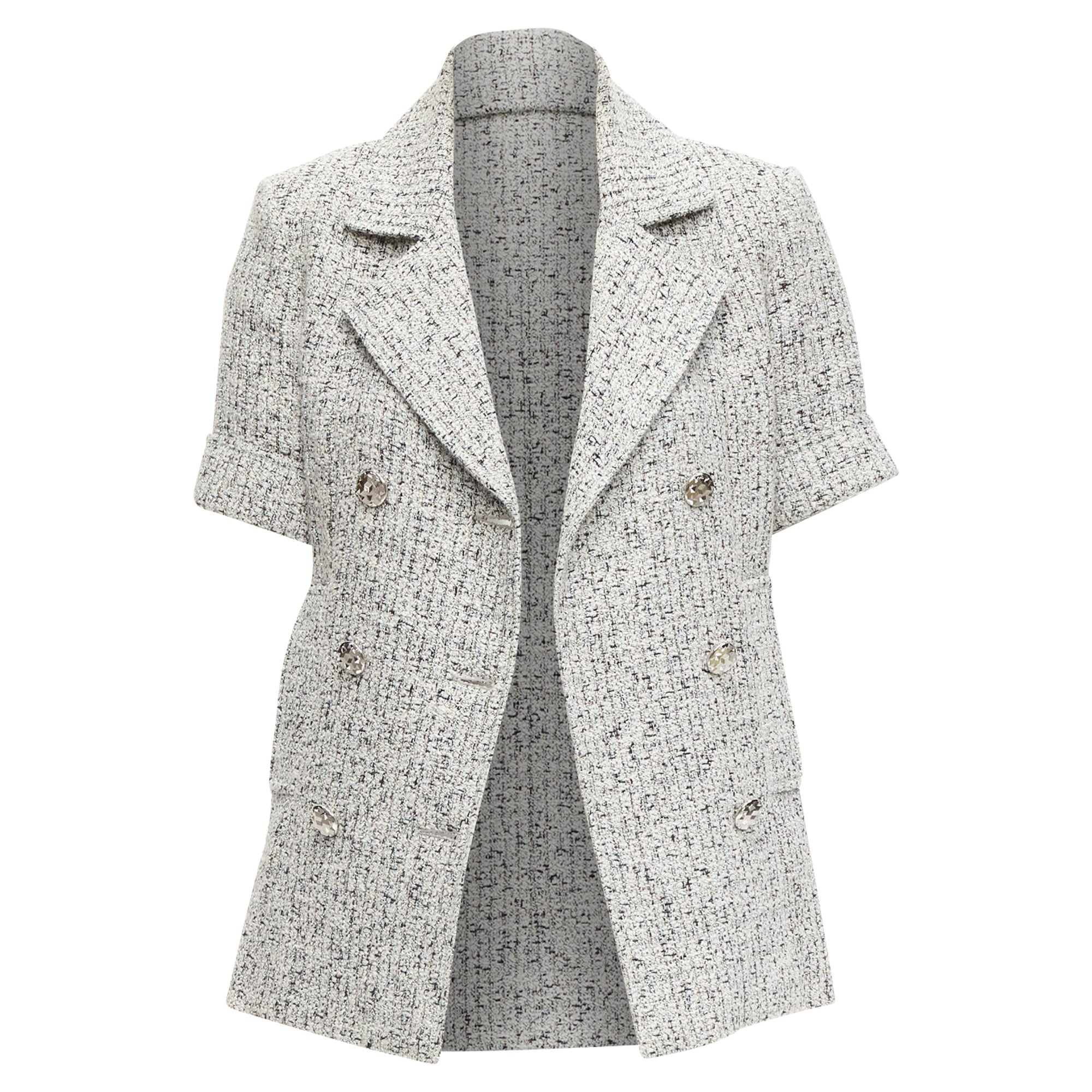 Women's Chanel Fantasy Tweed CC Buttons Cuffed Sleeves Jacket