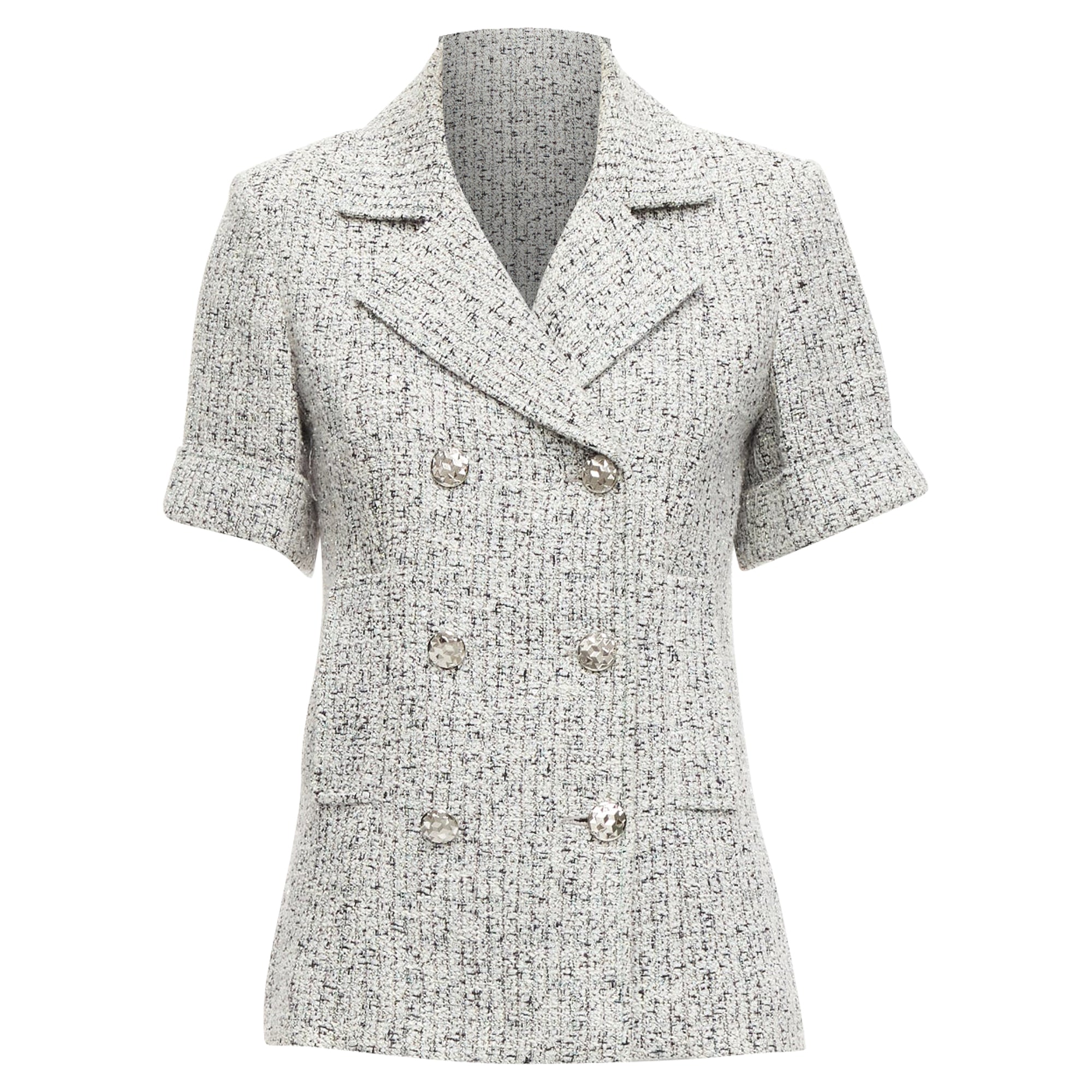Women's Chanel Fantasy Tweed CC Buttons Cuffed Sleeves Jacket