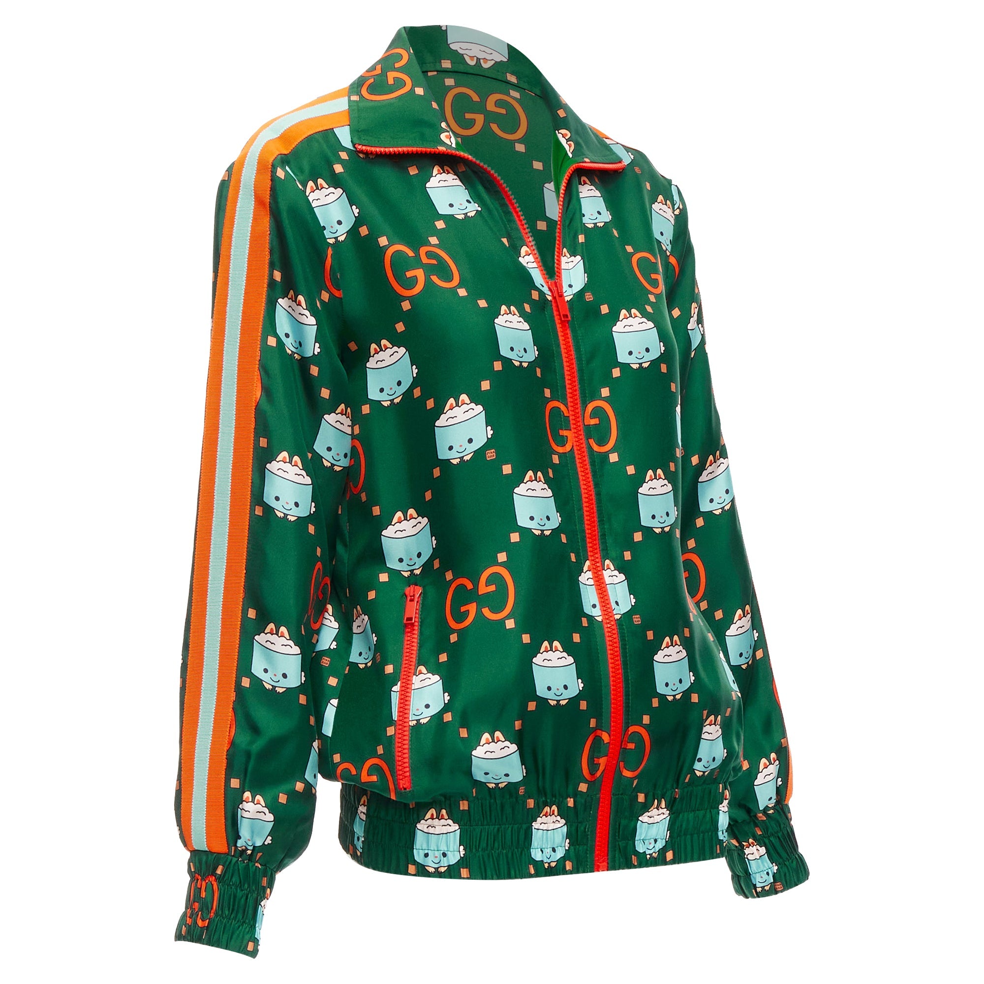 Women's Gucci Pikarar GG Logo Monogram Silk Track Jacket
