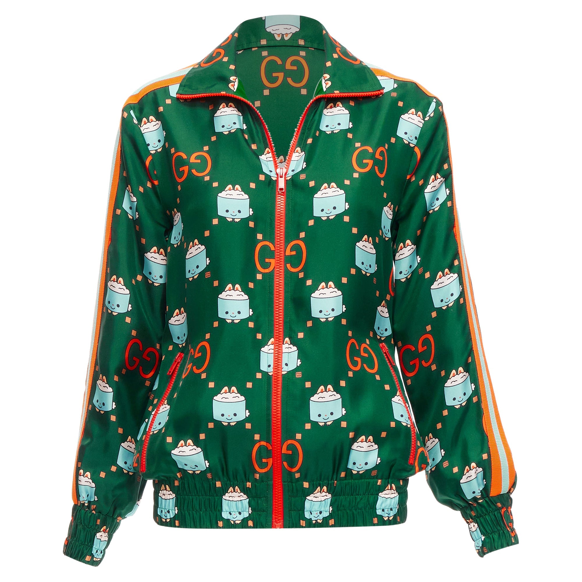 Women's Gucci Pikarar GG Logo Monogram Silk Track Jacket