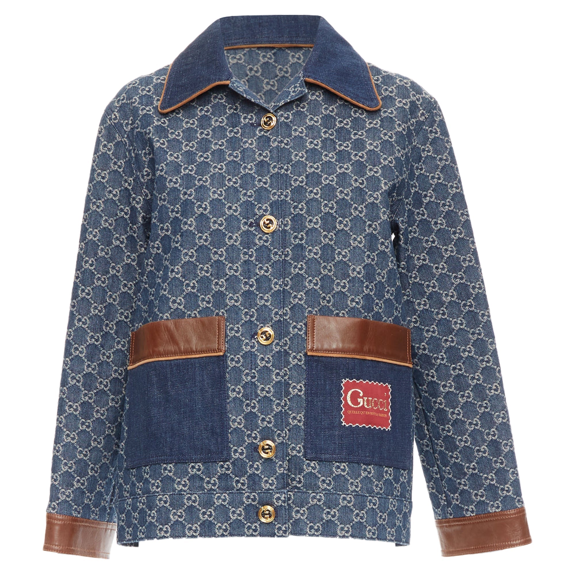 Women's Gucci Epilogue Washed Organic Denim GG Monogram Coat