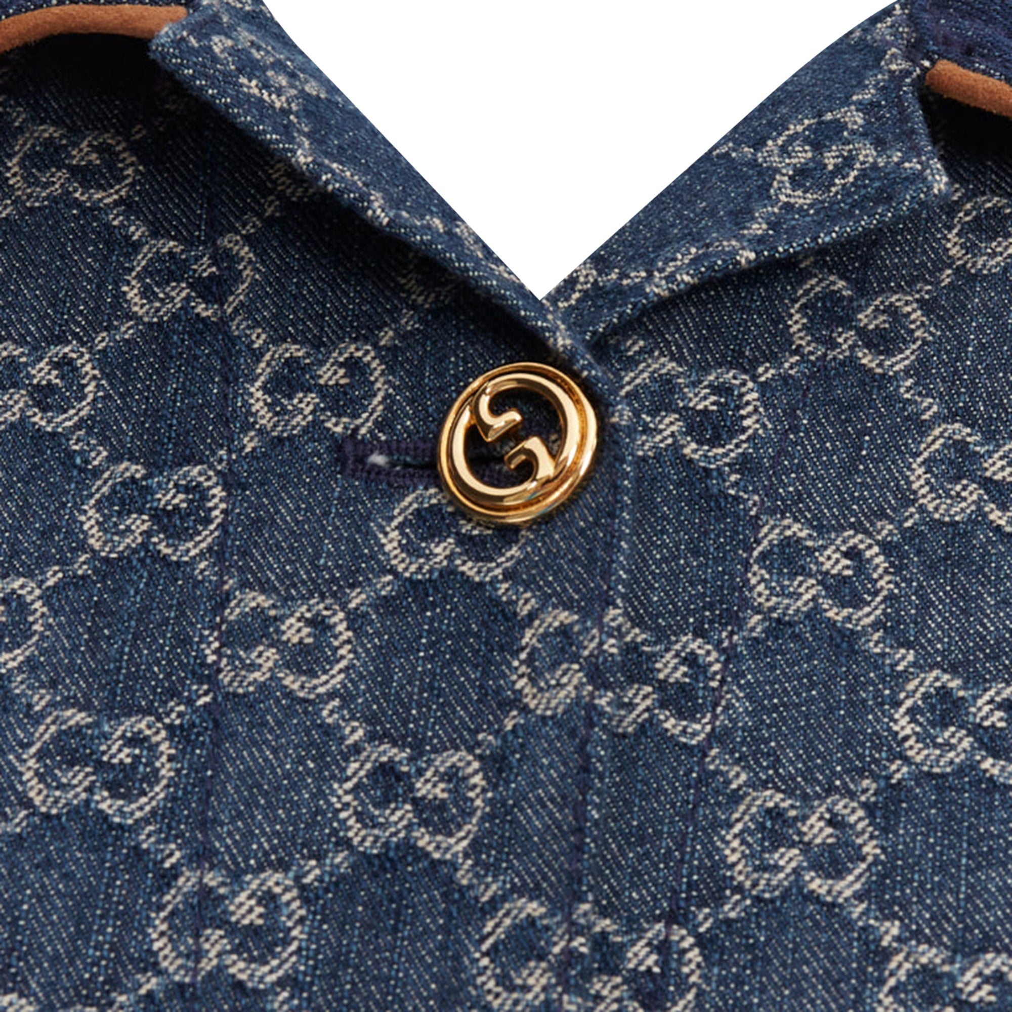 Women's Gucci Epilogue Washed Organic Denim GG Monogram Coat