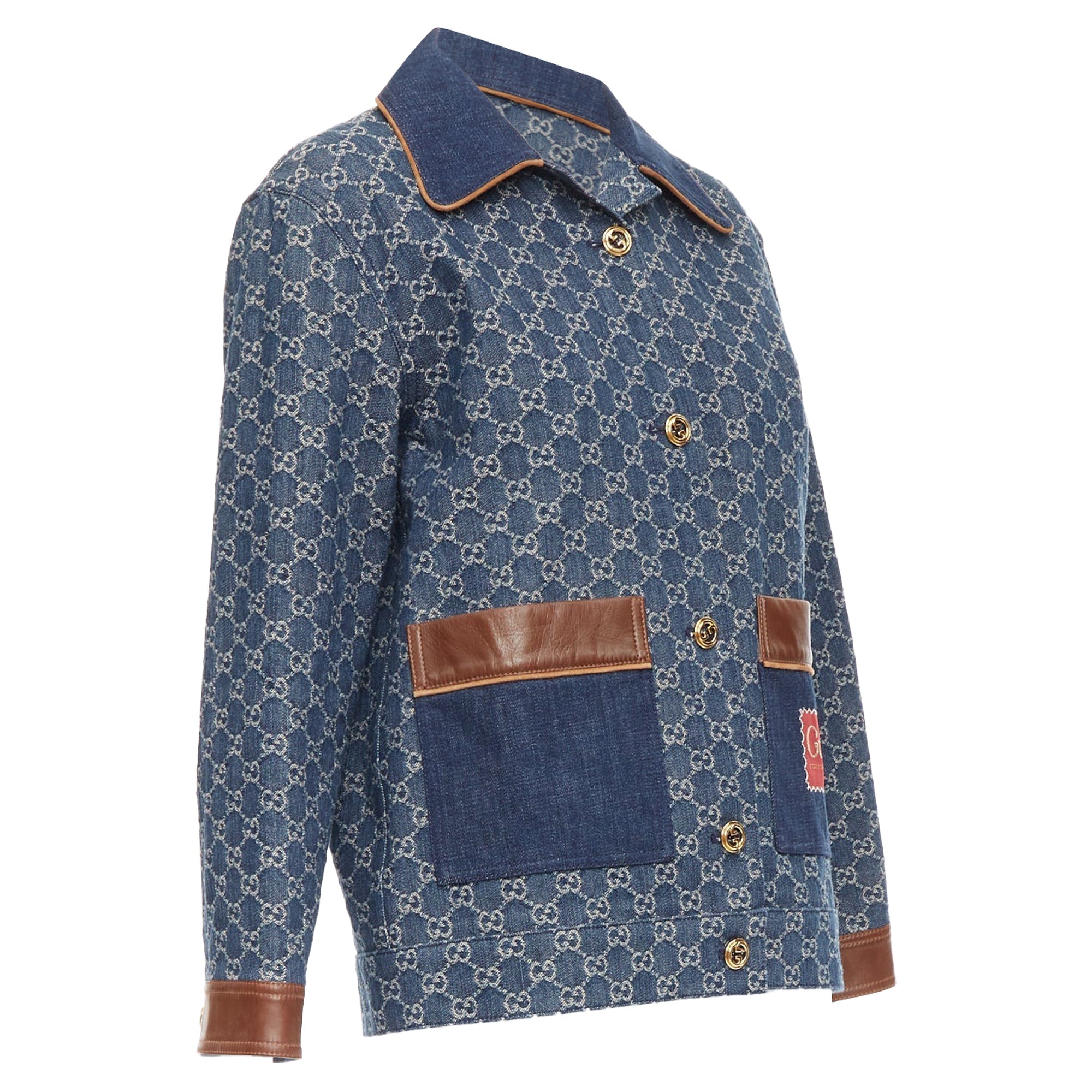 Women's Gucci Epilogue Washed Organic Denim GG Monogram Coat
