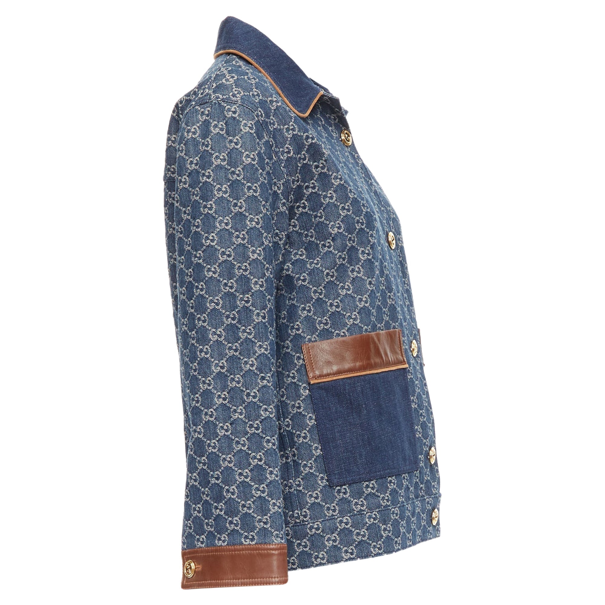 Women's Gucci Epilogue Washed Organic Denim GG Monogram Coat