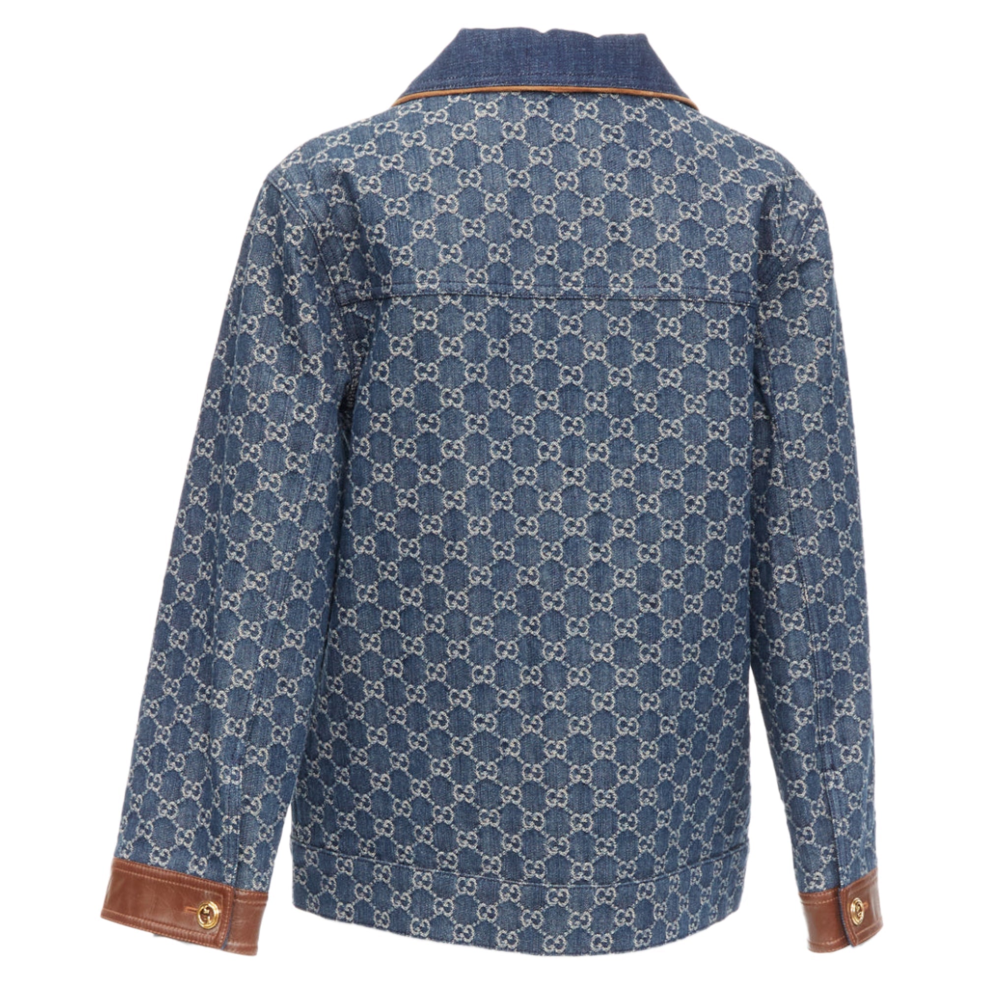 Women's Gucci Epilogue Washed Organic Denim GG Monogram Coat