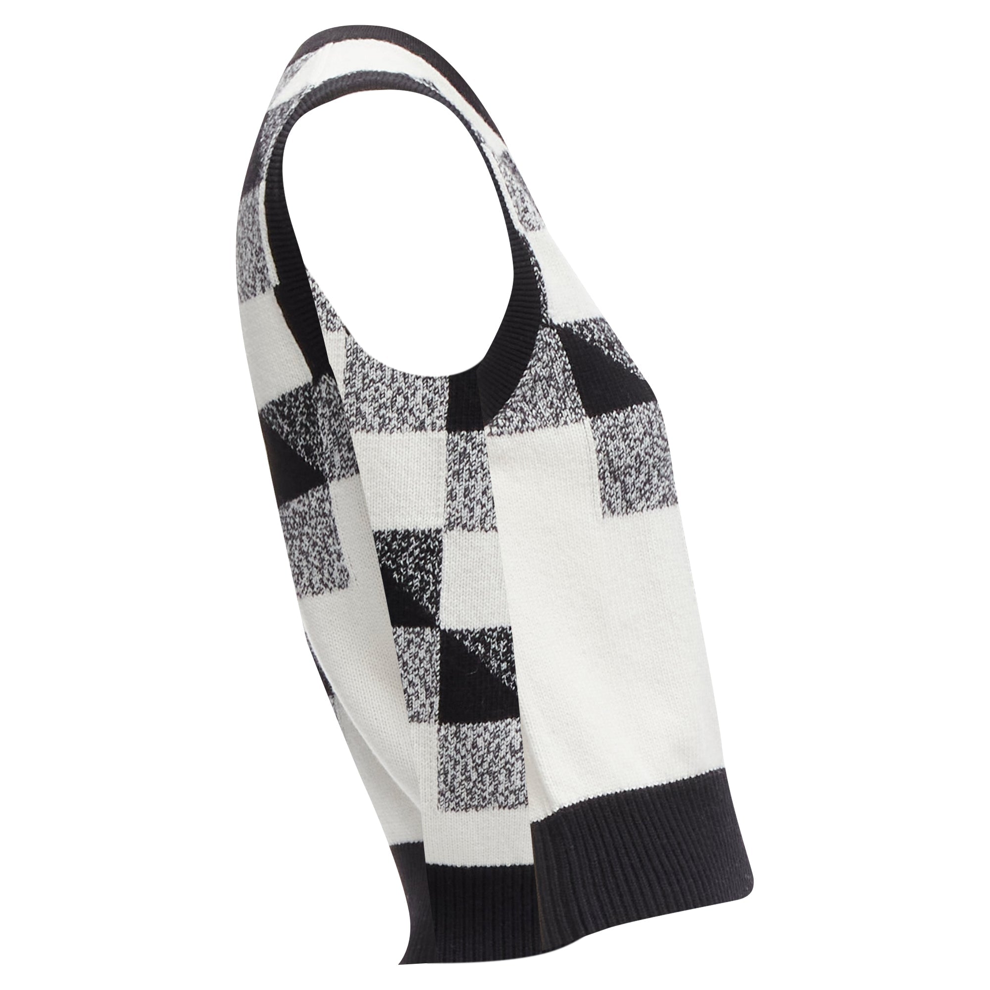 Women's Chanel cashmere graphic check cc logo sweater vest