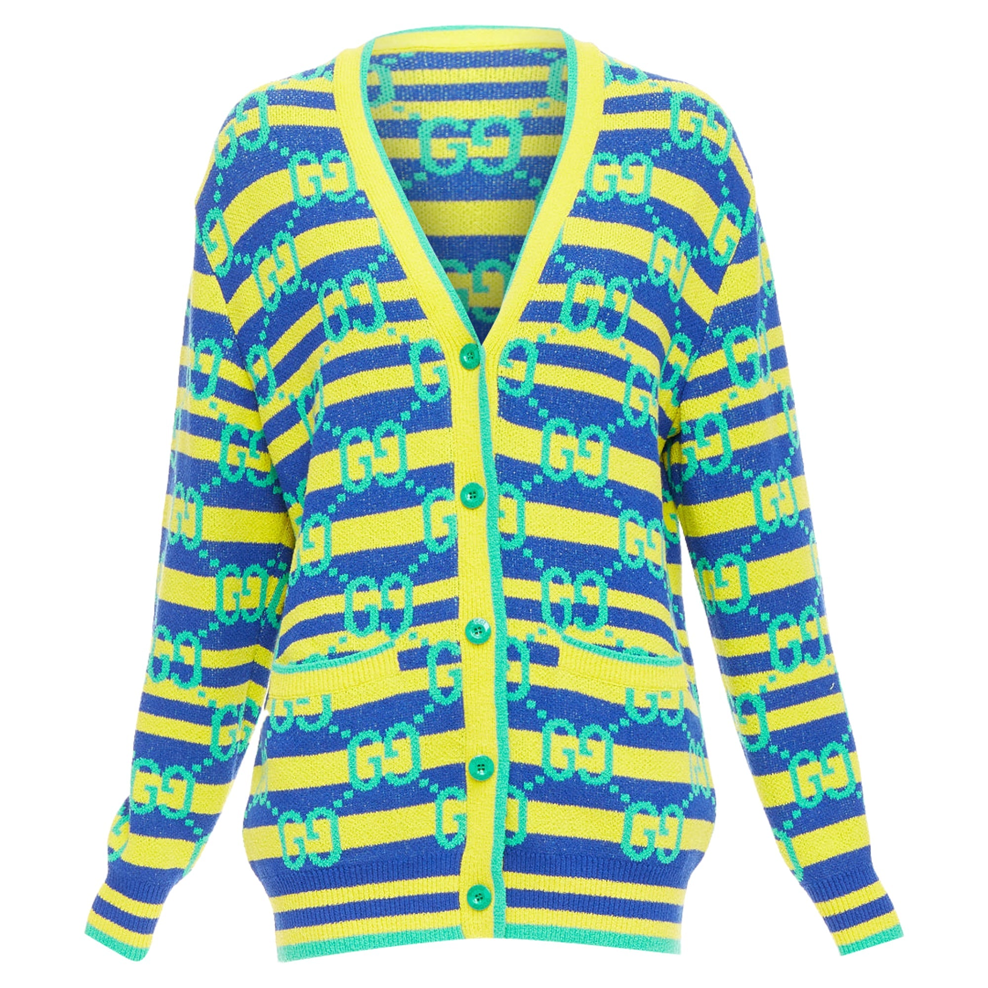 Women's Gucci gg monogram stripe cardigan