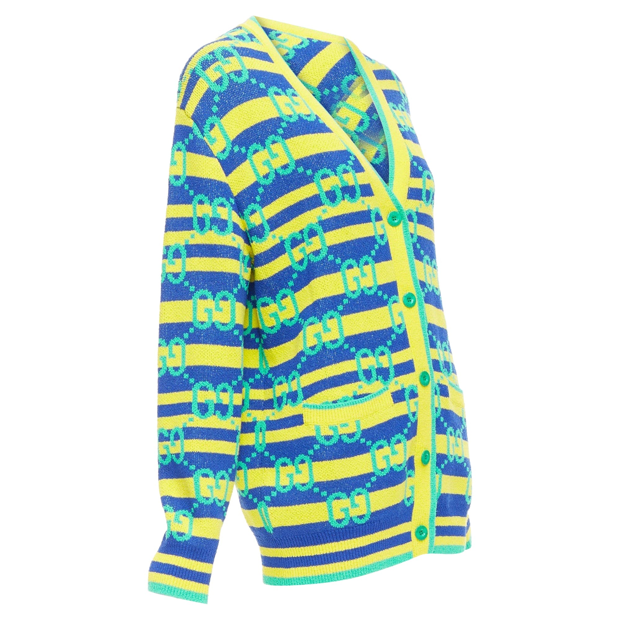 Women's Gucci gg monogram stripe cardigan