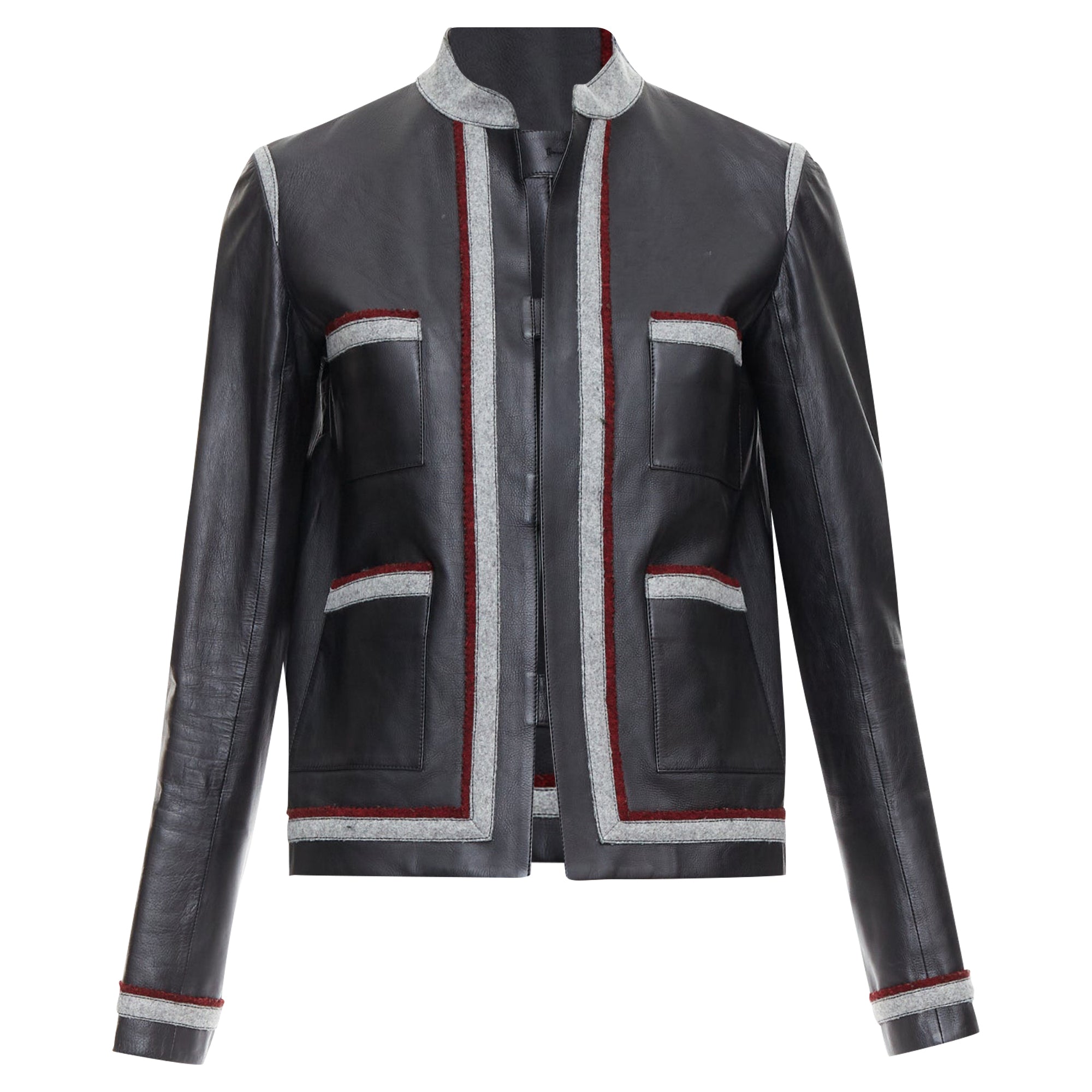 Women's Chanel paris shanghai leather trim 4 pocket jacket