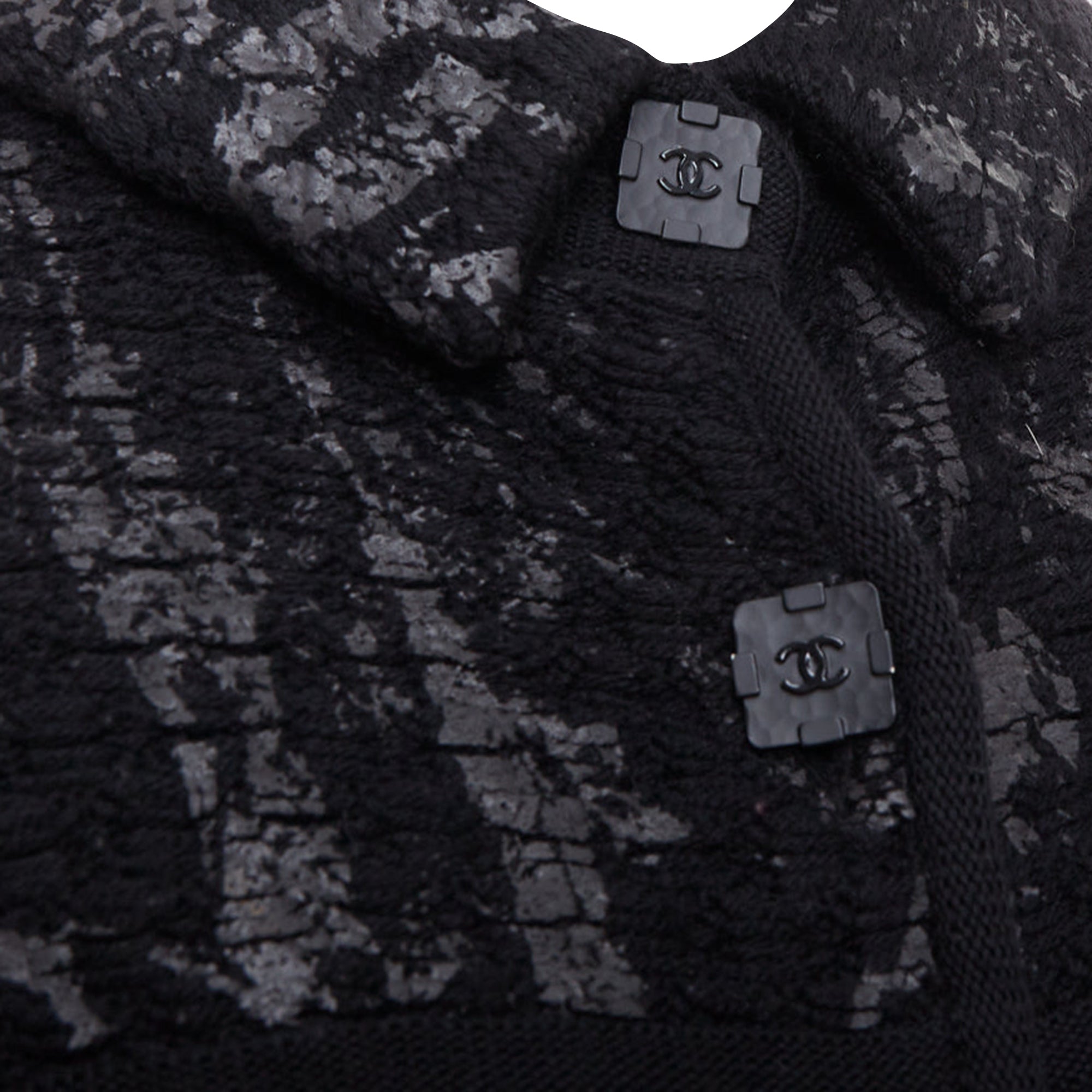 Women's Chanel painted tweed cc square buttons peplum coat