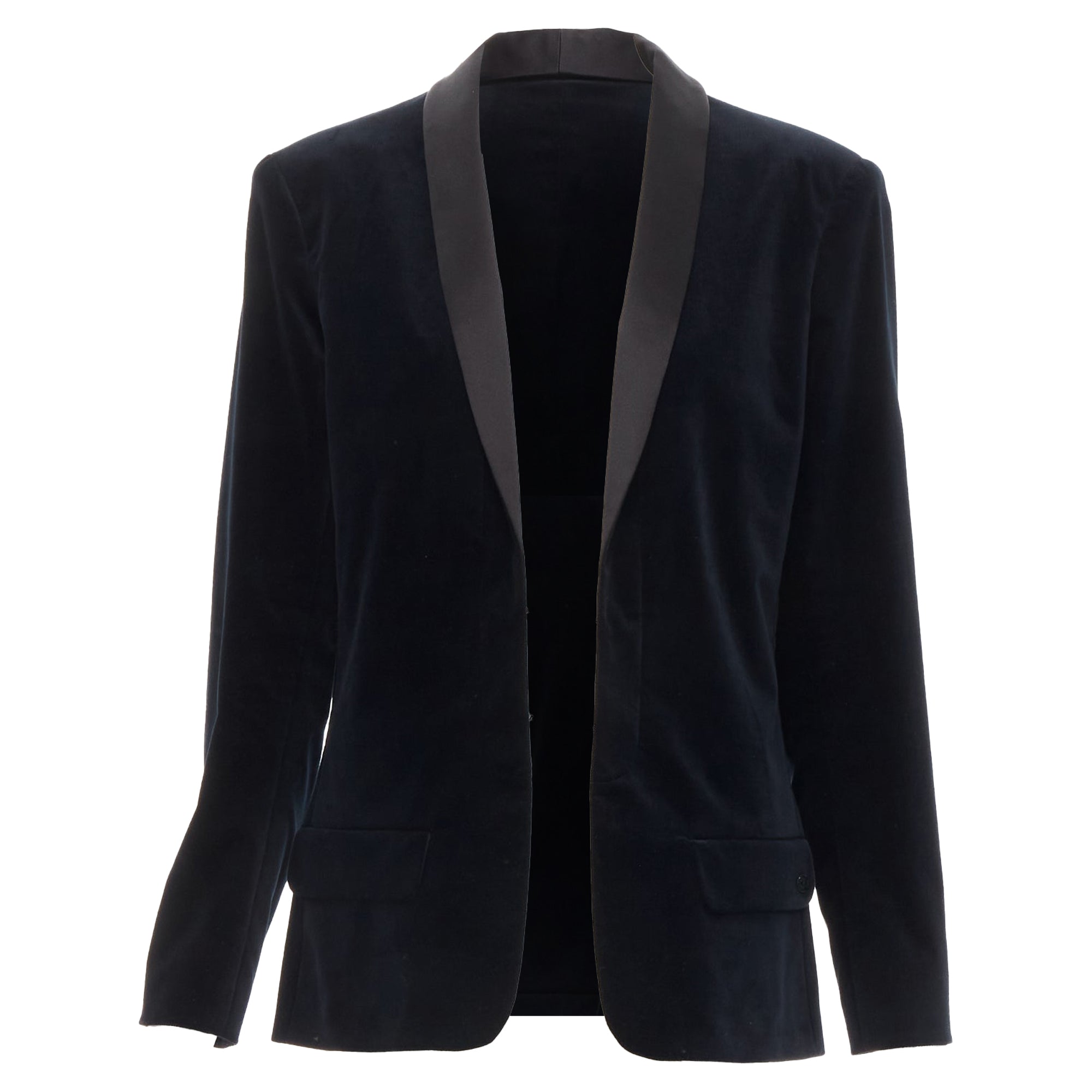 Women's Chanel paris hamburg metier d'art velvet tuxedo blazer