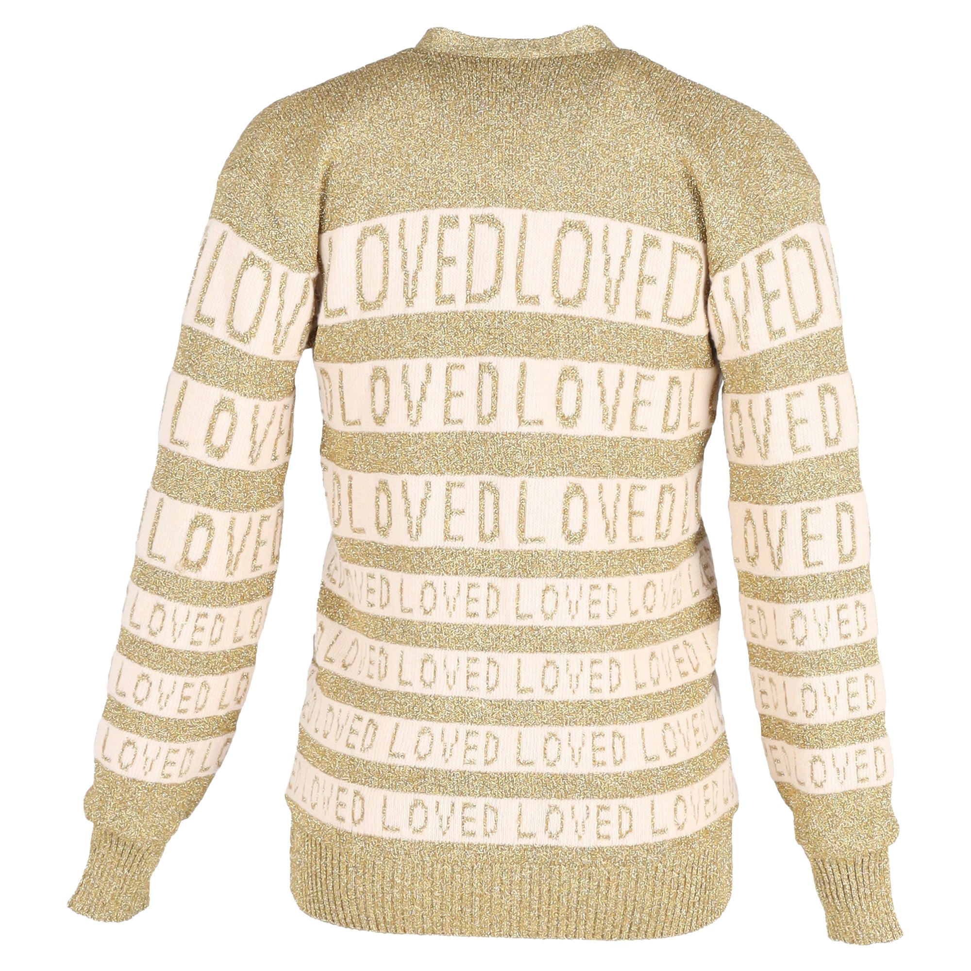 Women's Gucci Loved Oversized Lurex Cardigan in Gold Wool