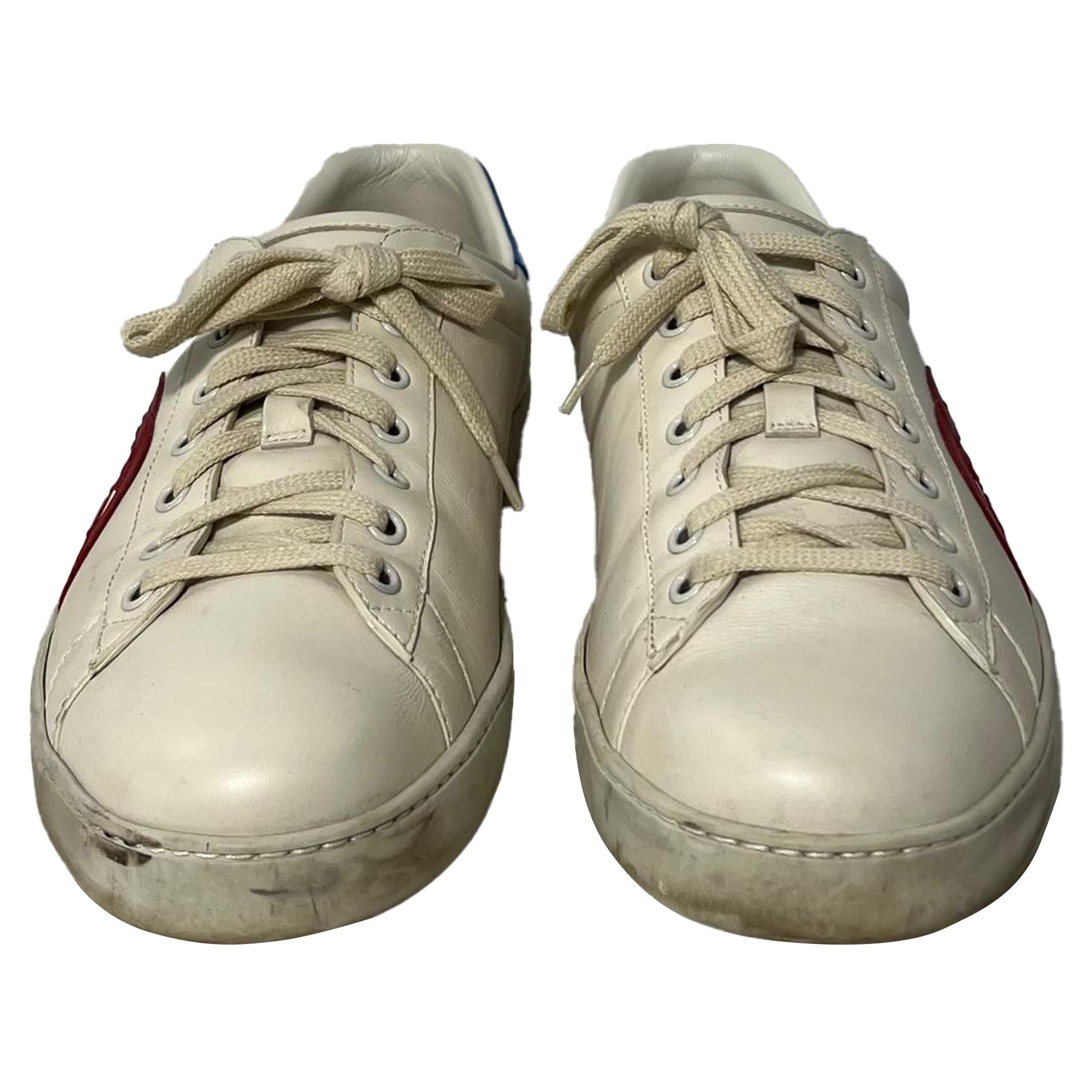 Men's Gucci Ace Interlocking G Sneakers in White Calf leather