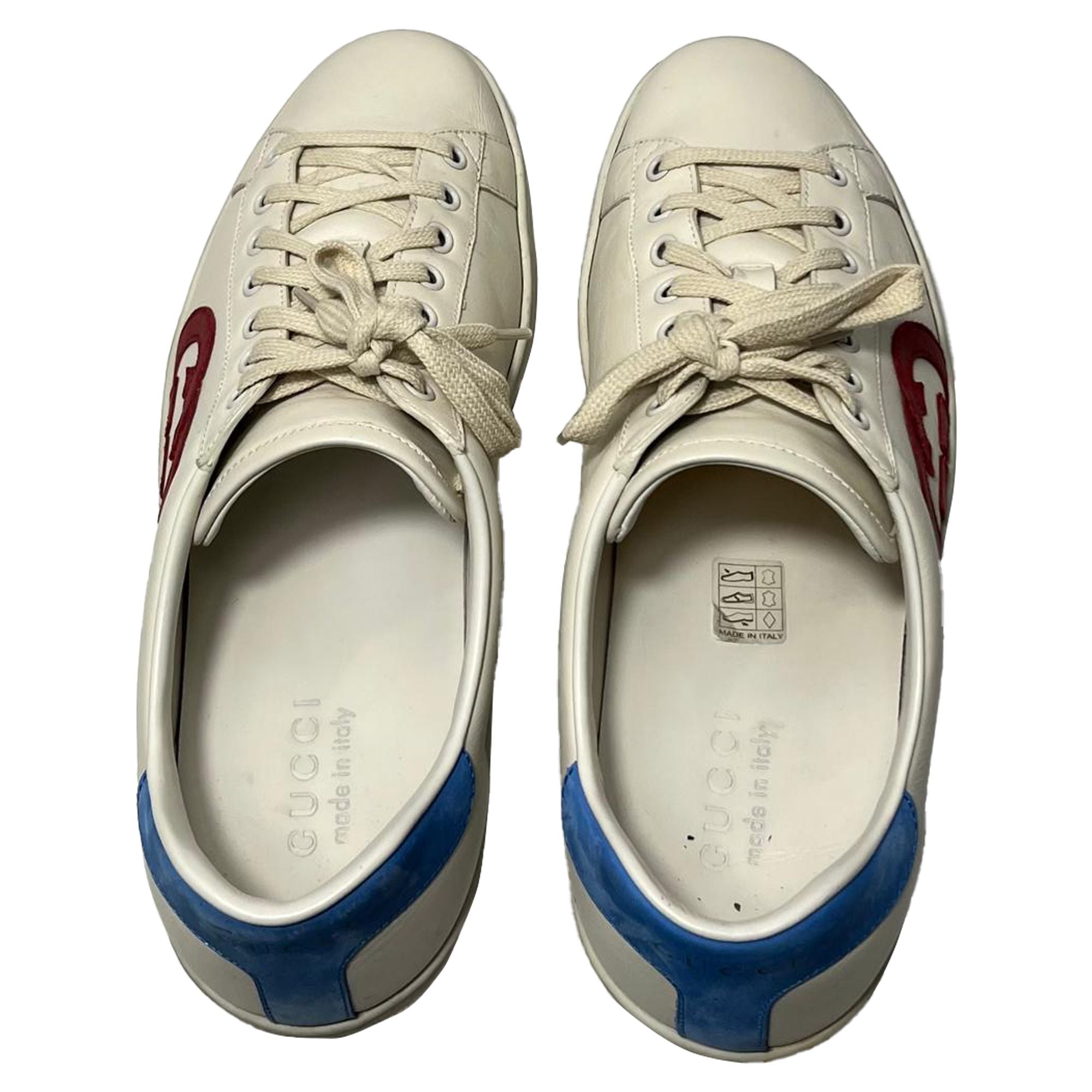 Men's Gucci Ace Interlocking G Sneakers in White Calf leather