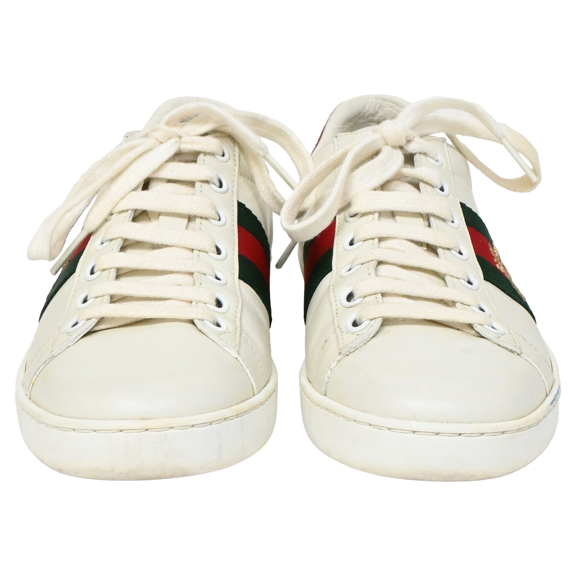 Women's Gucci Ace Sneakers with Bee in White Leather