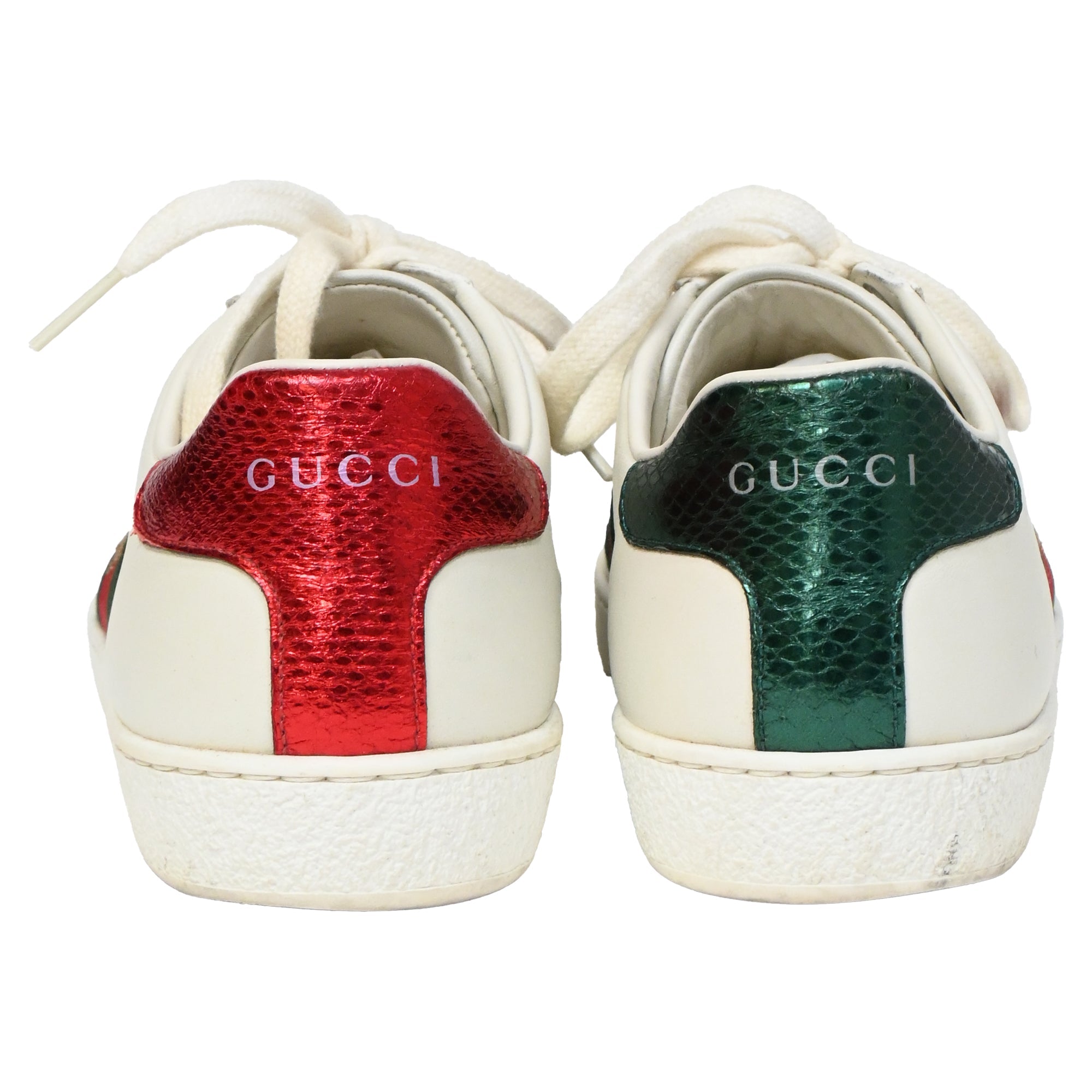 Women's Gucci Ace Sneakers with Bee in White Leather