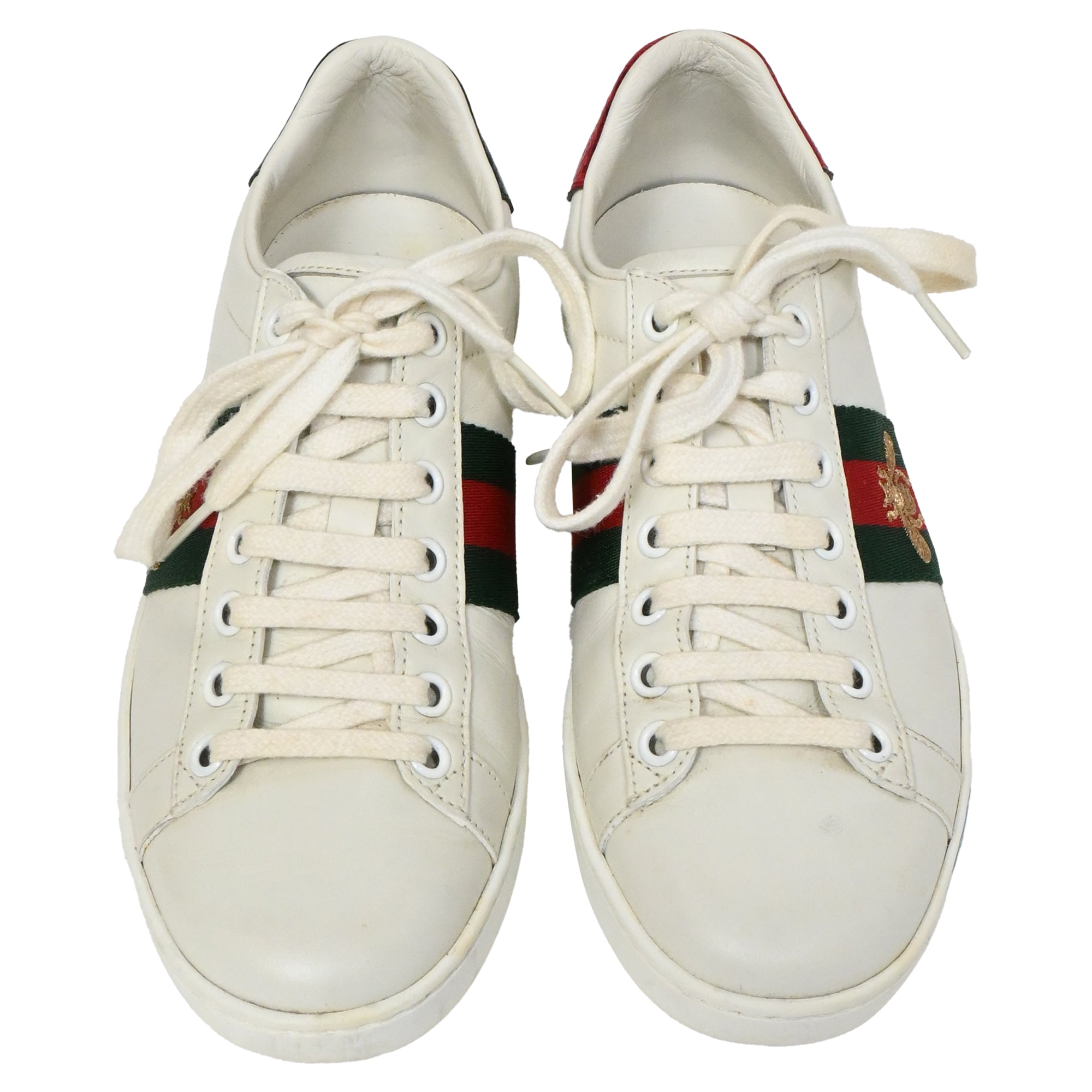 Women's Gucci Ace Sneakers with Bee in White Leather