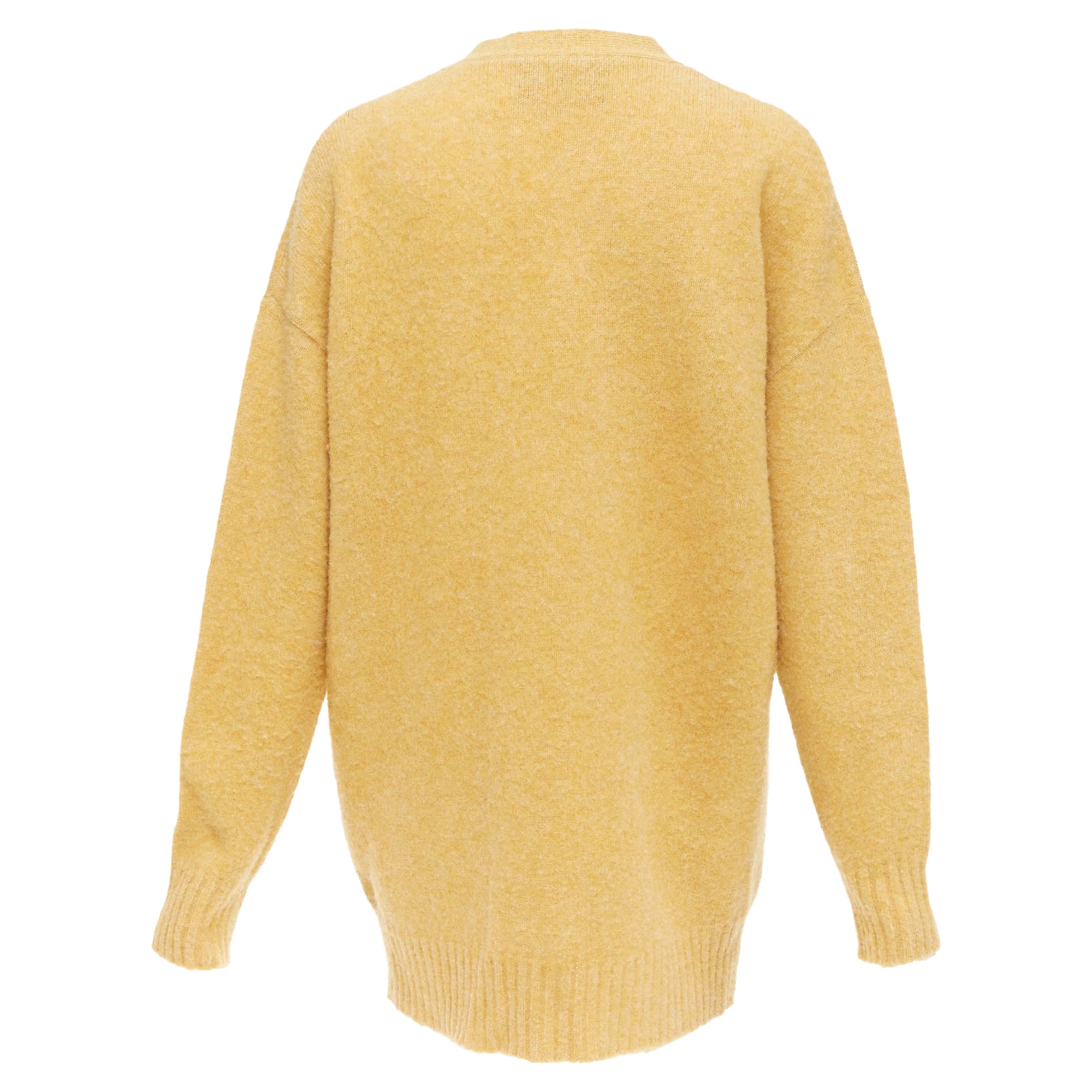 Women's Gucci wool yellow floral brooch oversized cardigan