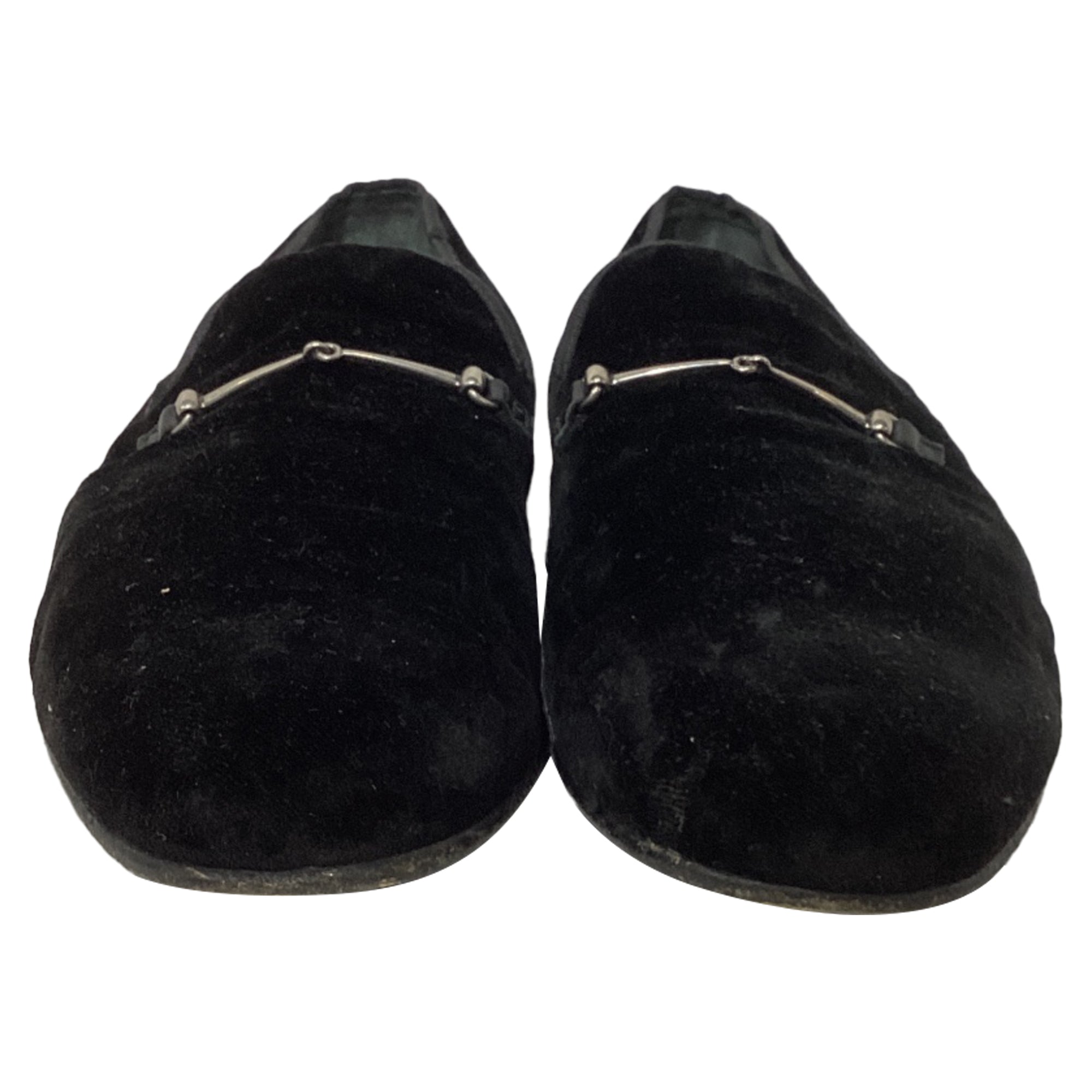 Men's Gucci Horsebit Slip On Loafers in Black Velvet