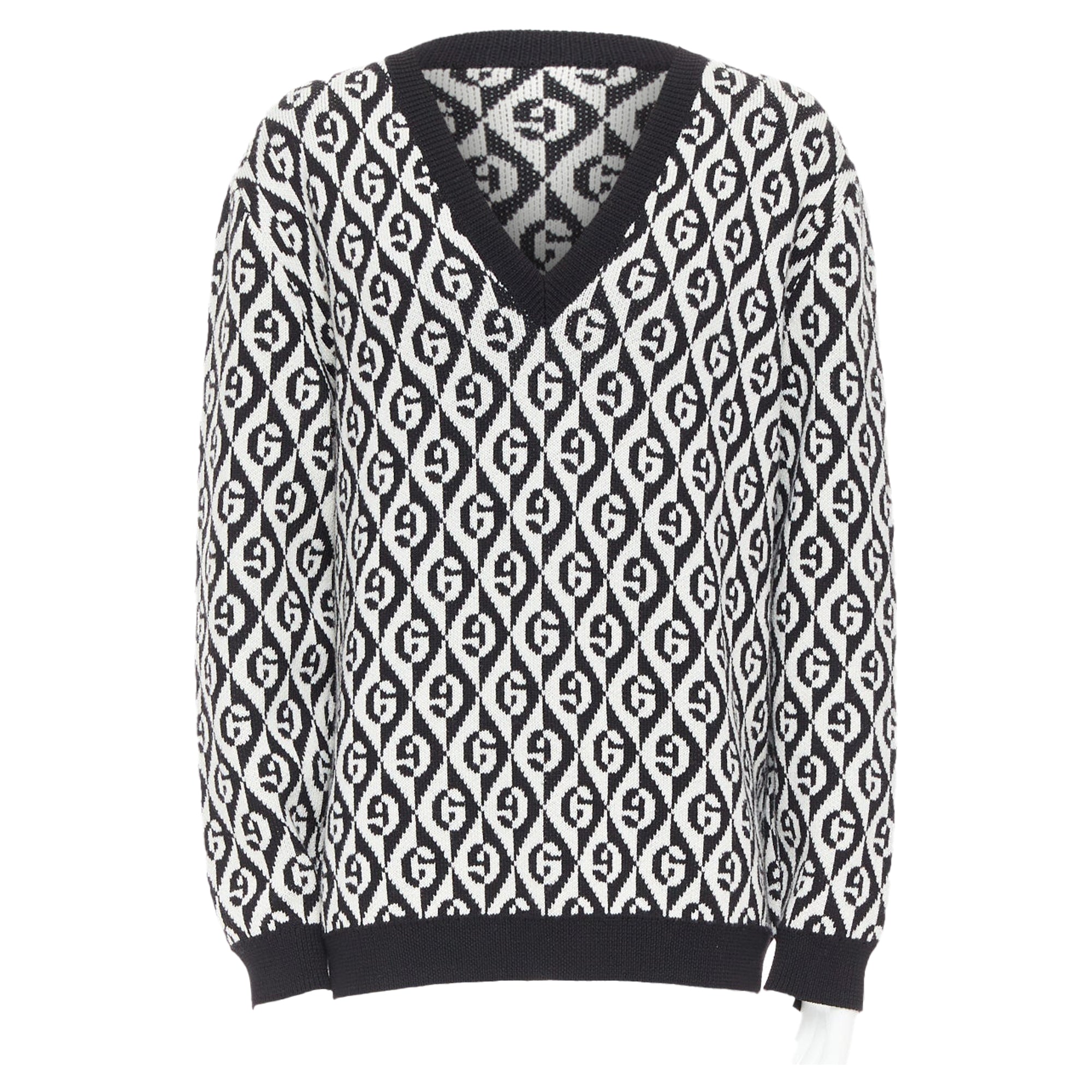 Men's Gucci wool G Rhombus monogram intarsia sweater