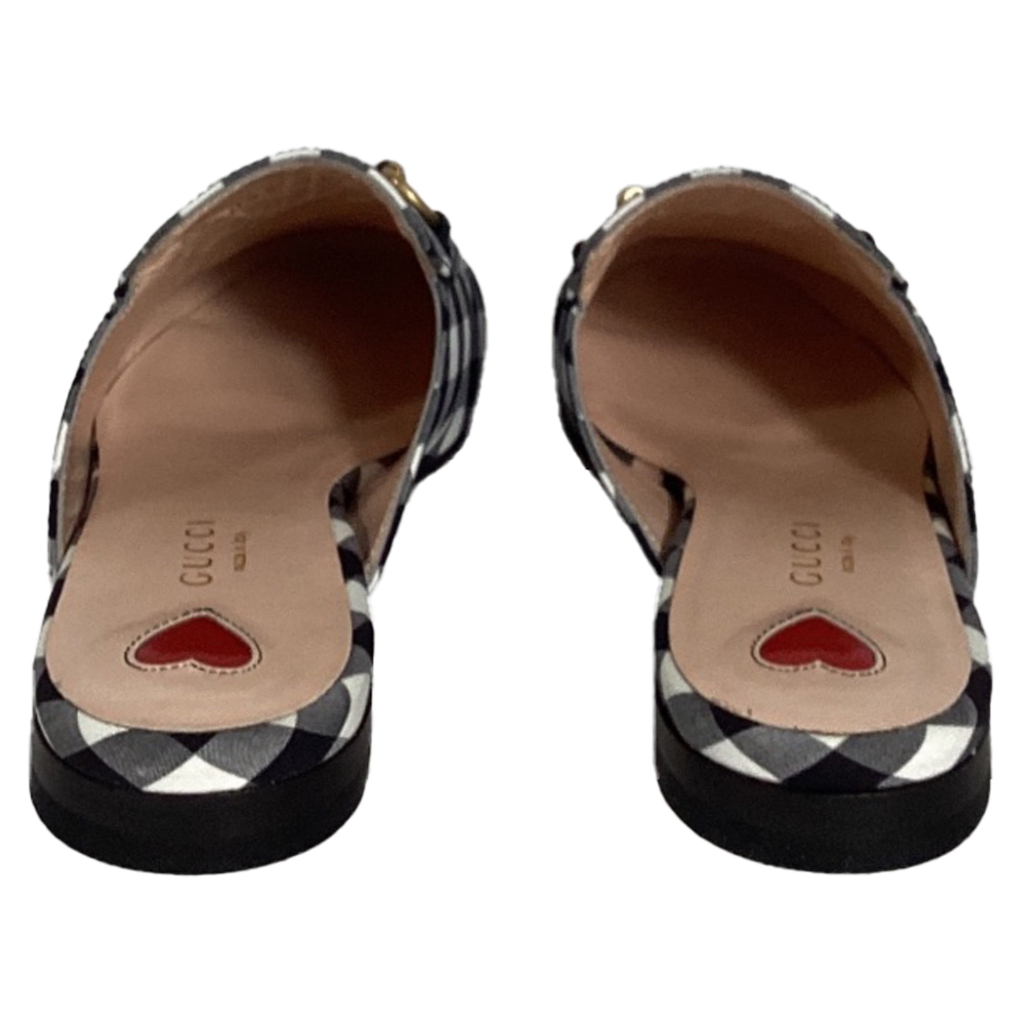 Women's Gucci Princetown Horsebit Check Mules in Multicolor Cotton