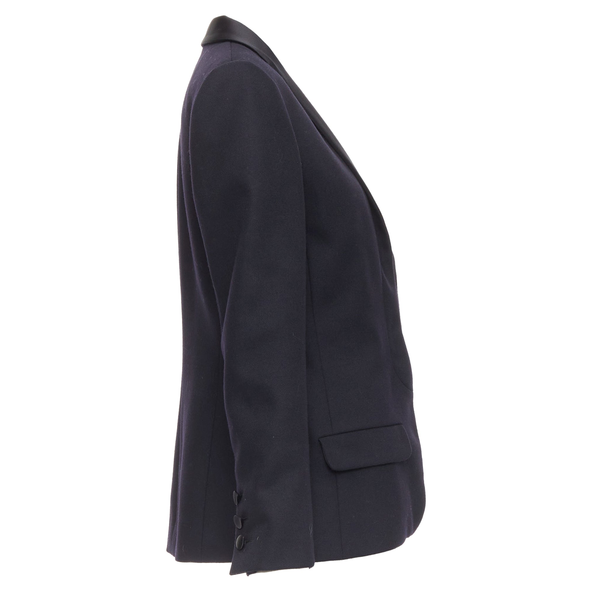 Women's Chanel black wool tuxedo blazer